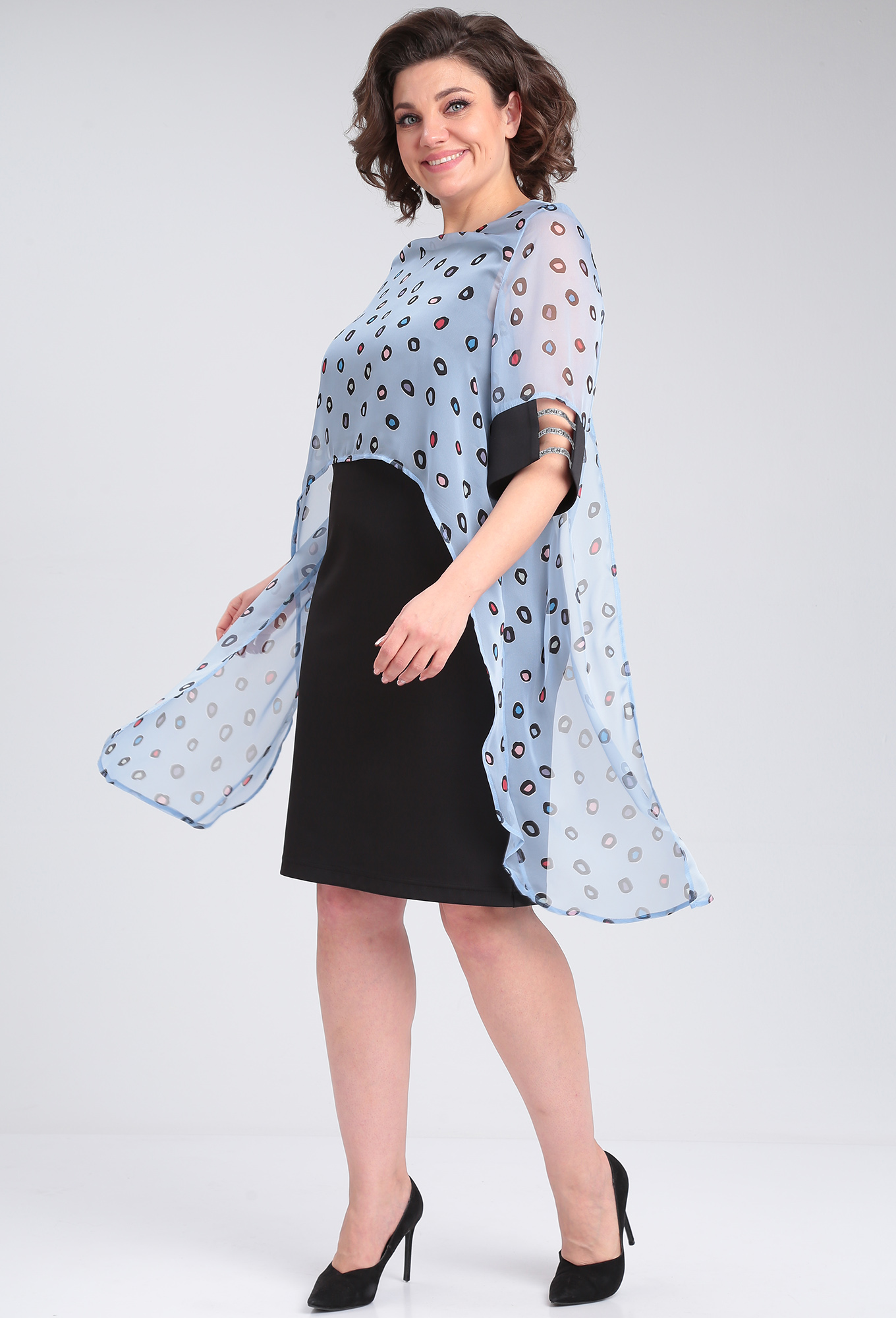 ст. цена2499руб.! Платье Michel Chic 2136 черно-голубой