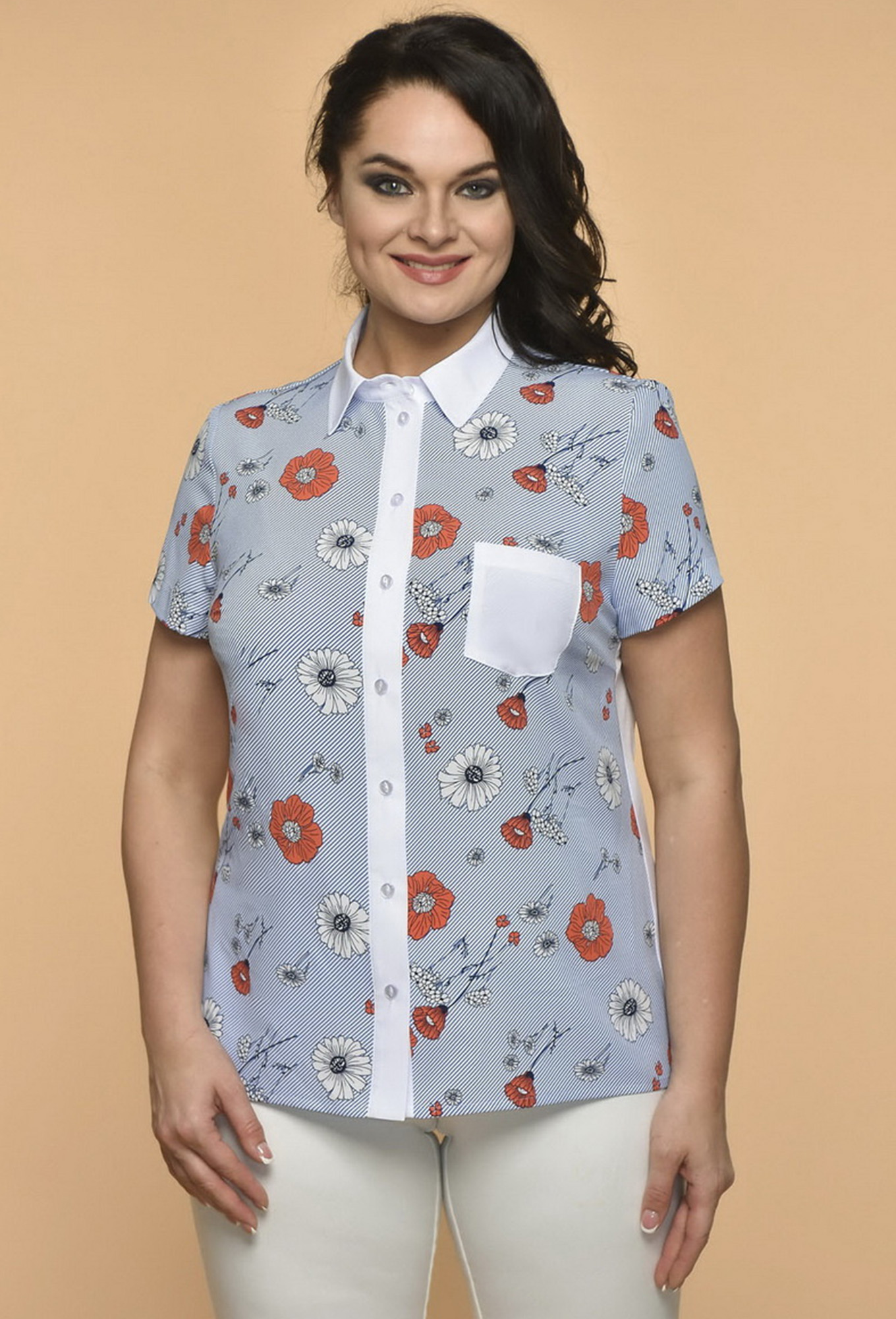 ст. цена1399руб.! Блуза МЕДЕЯ И К 1919 сине-белая полоска