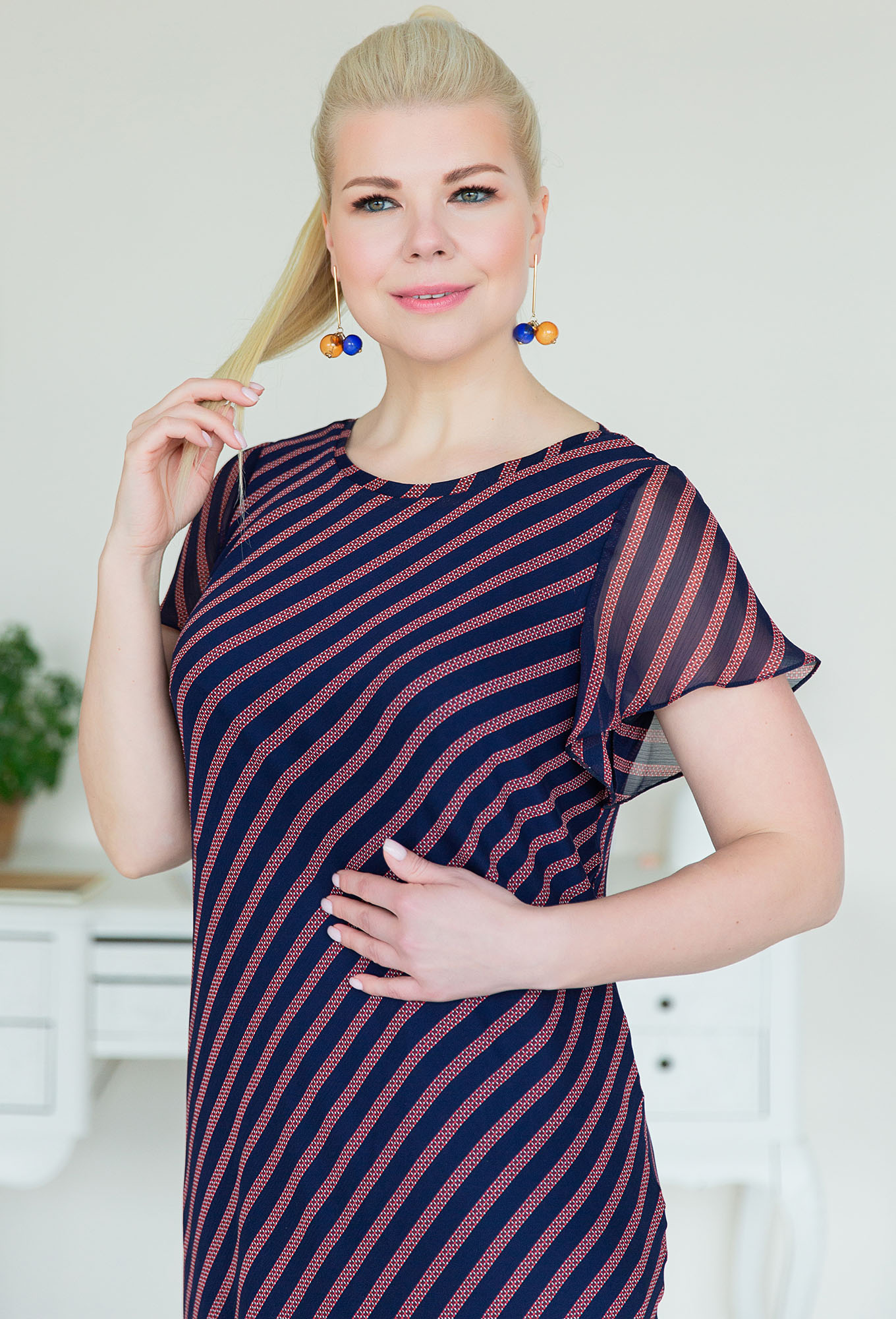 ст. цена2199руб.! Платье ASV 2414 сине-красный