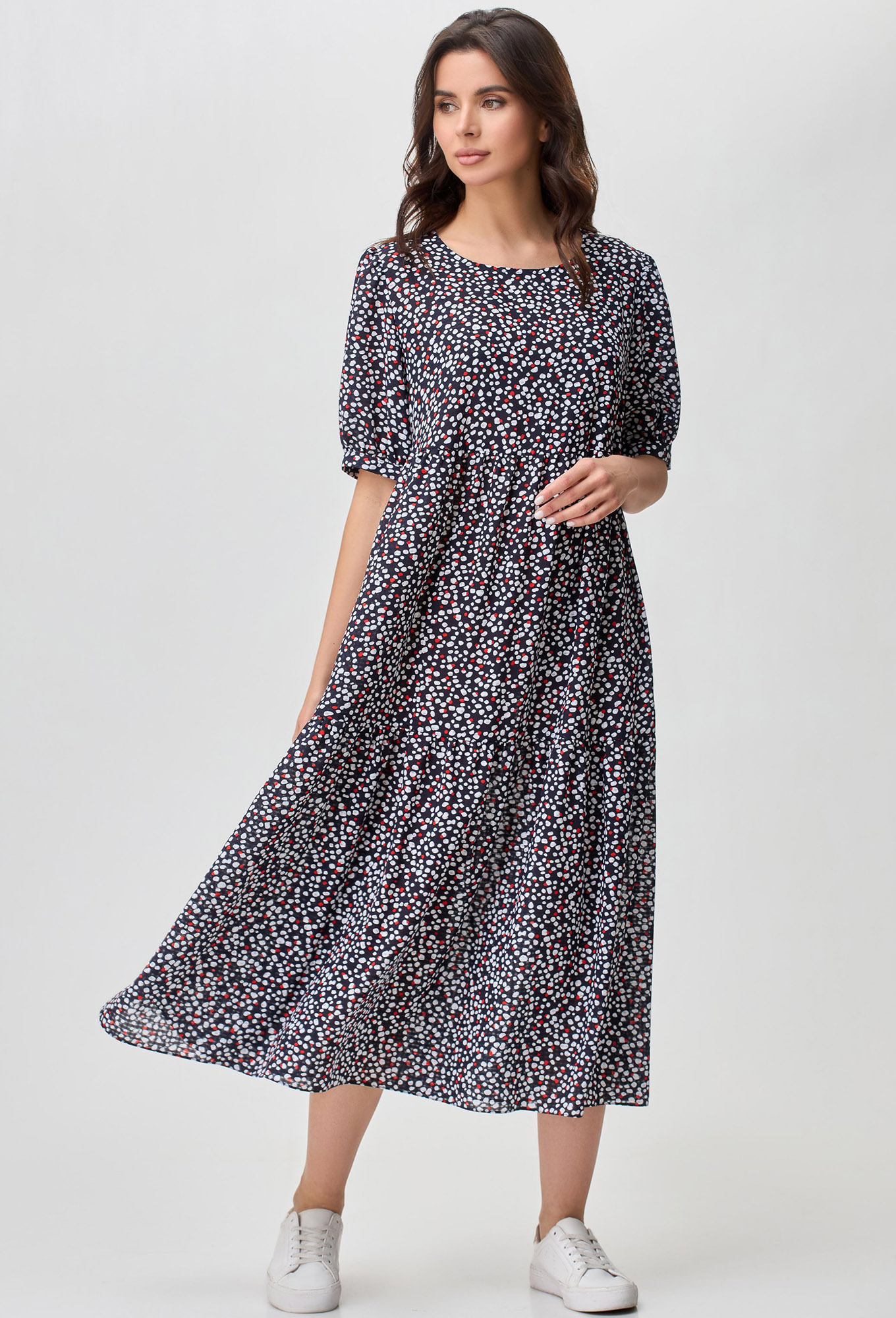 ст. цена2499руб.! Платье Gizart 5108 т.синий горох