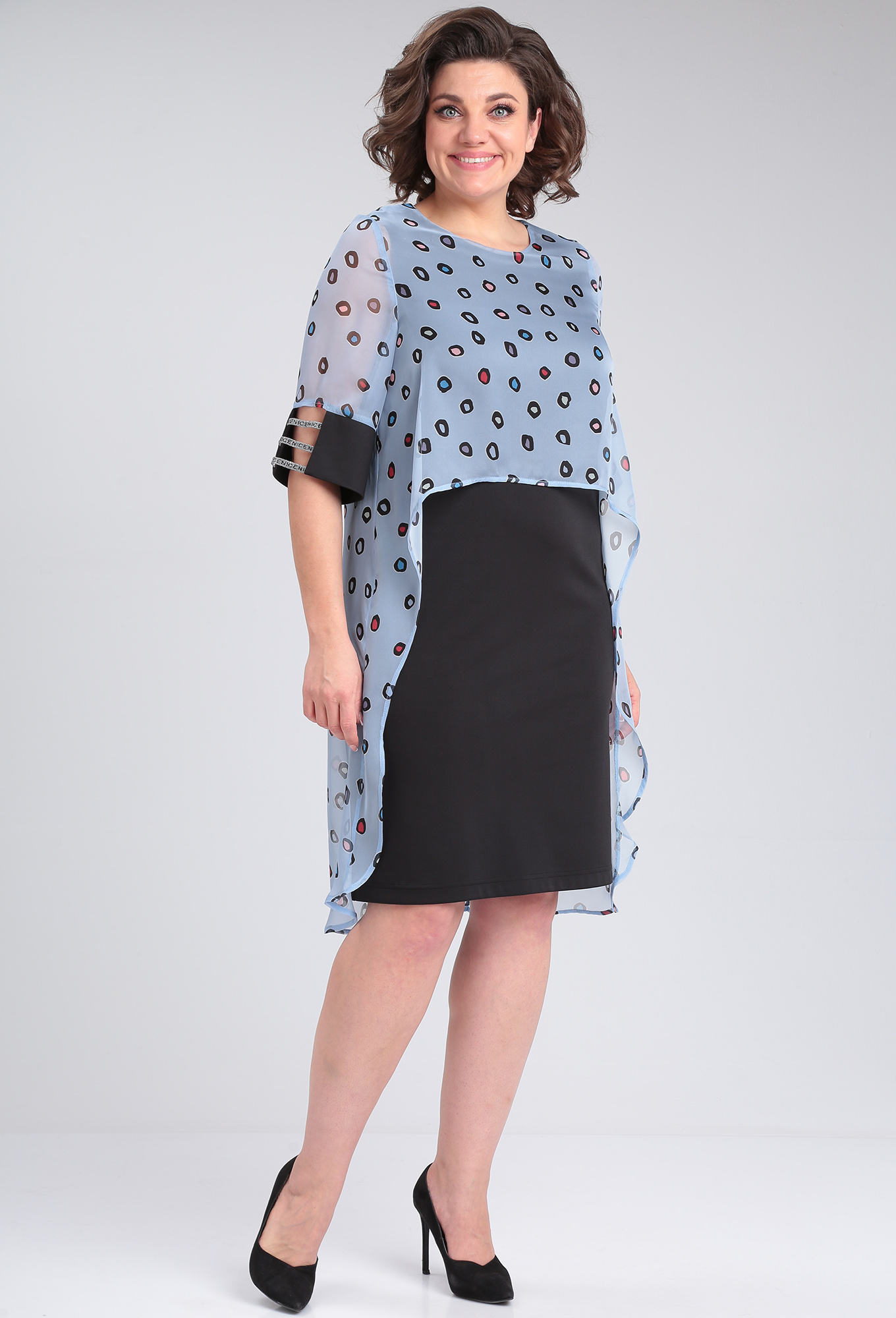 ст. цена2499руб.! Платье Michel Chic 2136 черно-голубой