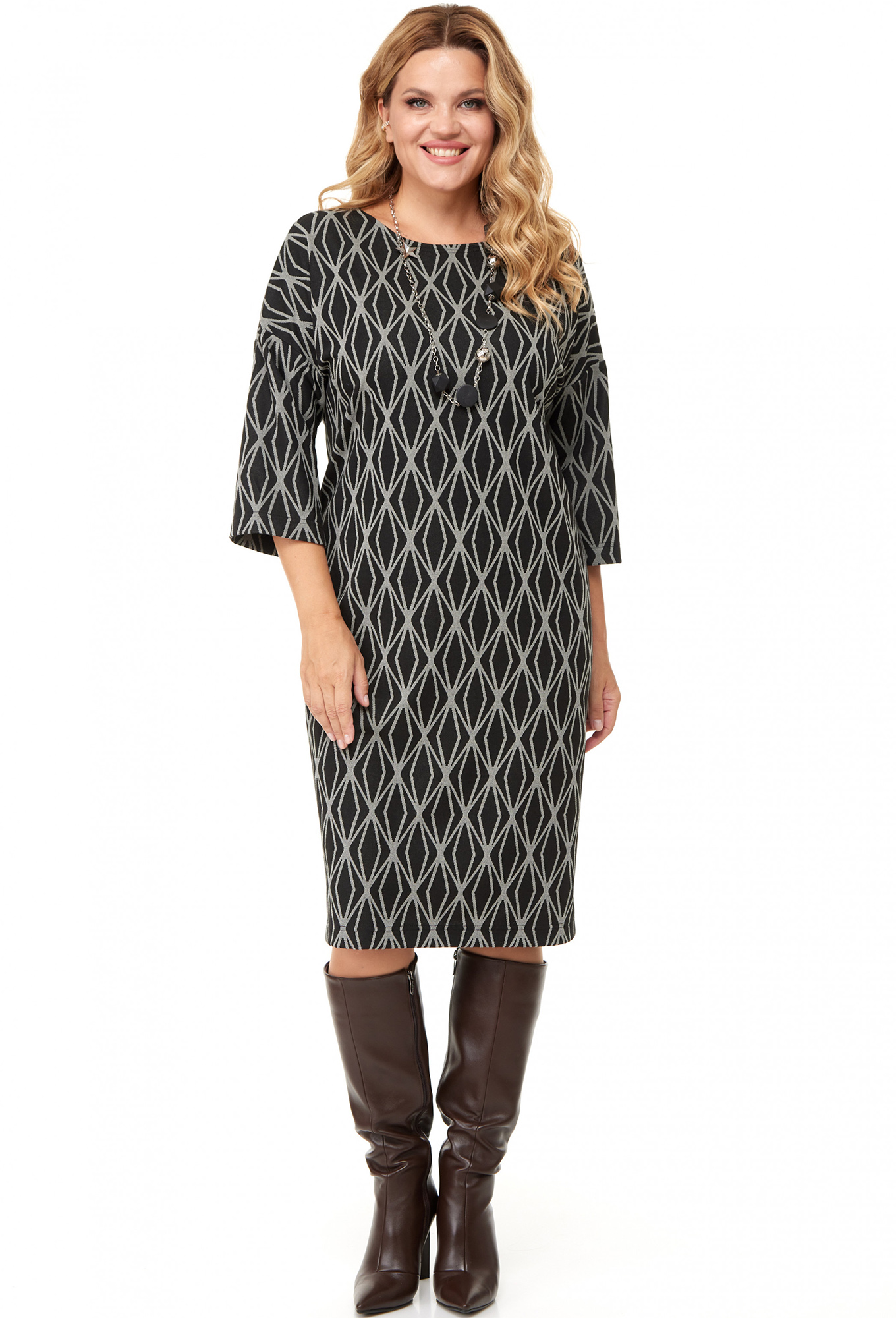 ст. цена2499руб.! Платье Anastasia 1015 черный рисунок