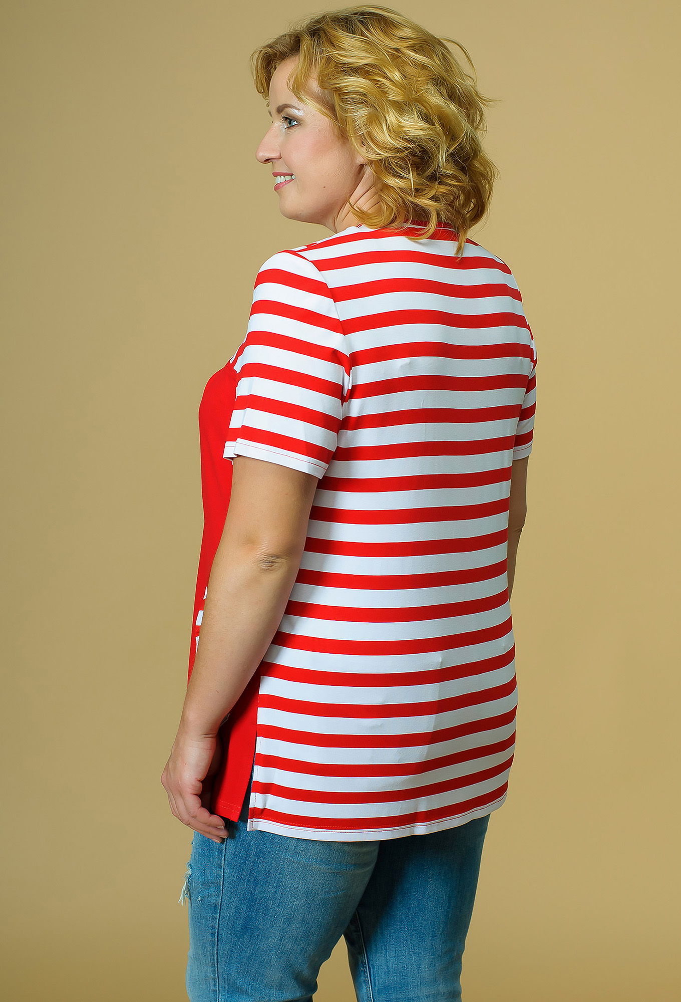 ст. цена999руб.! Джемпер МЕДЕЯ И К 1762 розово-красная полоска