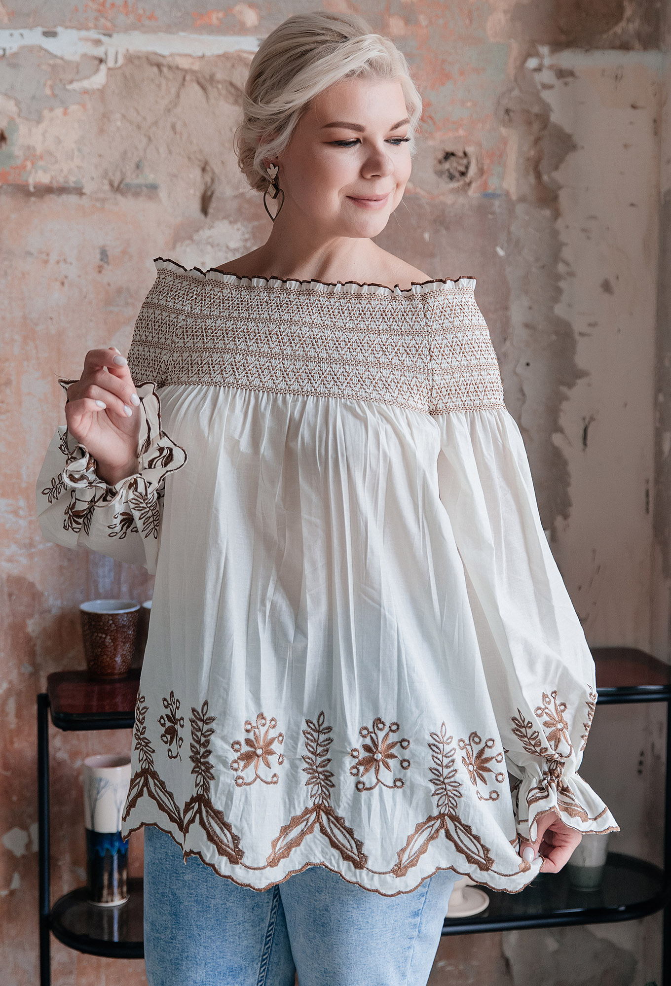 ст. цена1799руб.! Блуза ASV 2430 бежево-коричневый