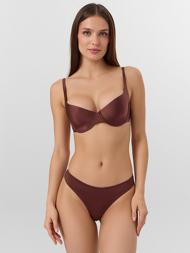 Бюстгальтер женский с мягкими чашками и сатиновым блеском