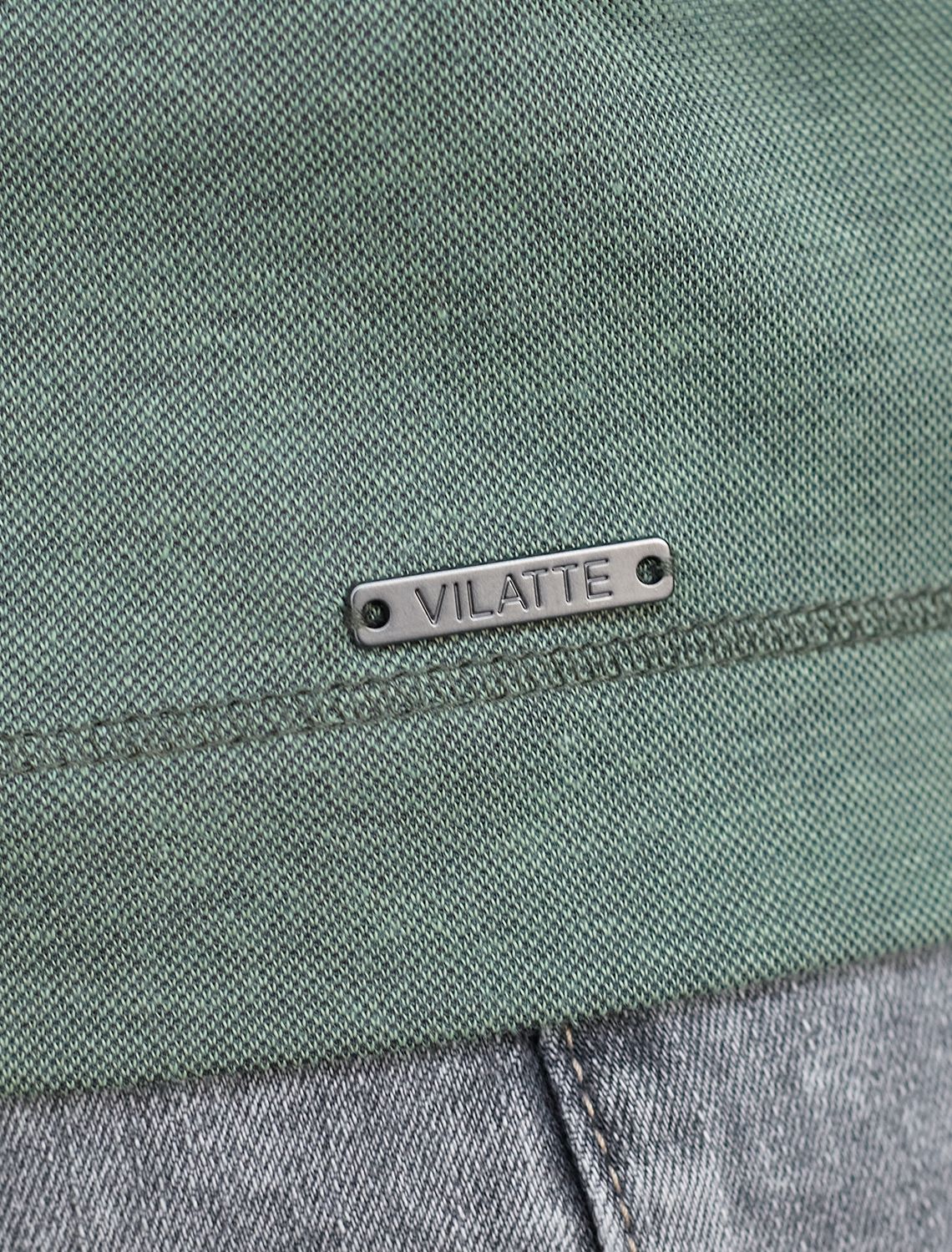 Джемпер хенли из полотна пике с меланжевым плетением с эластаном