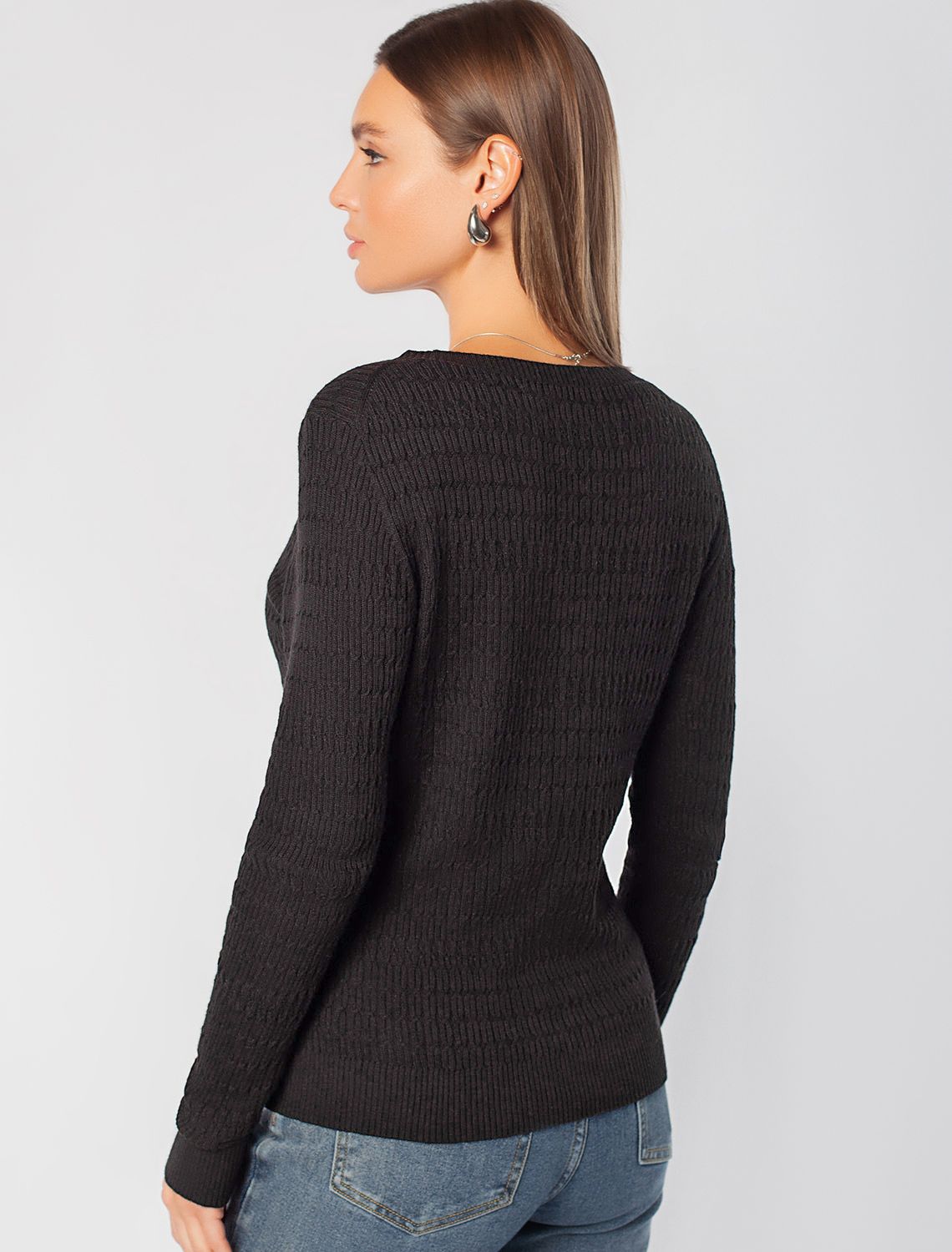 Кардиган тонкой ажурной вязки из хлопка и вискозы