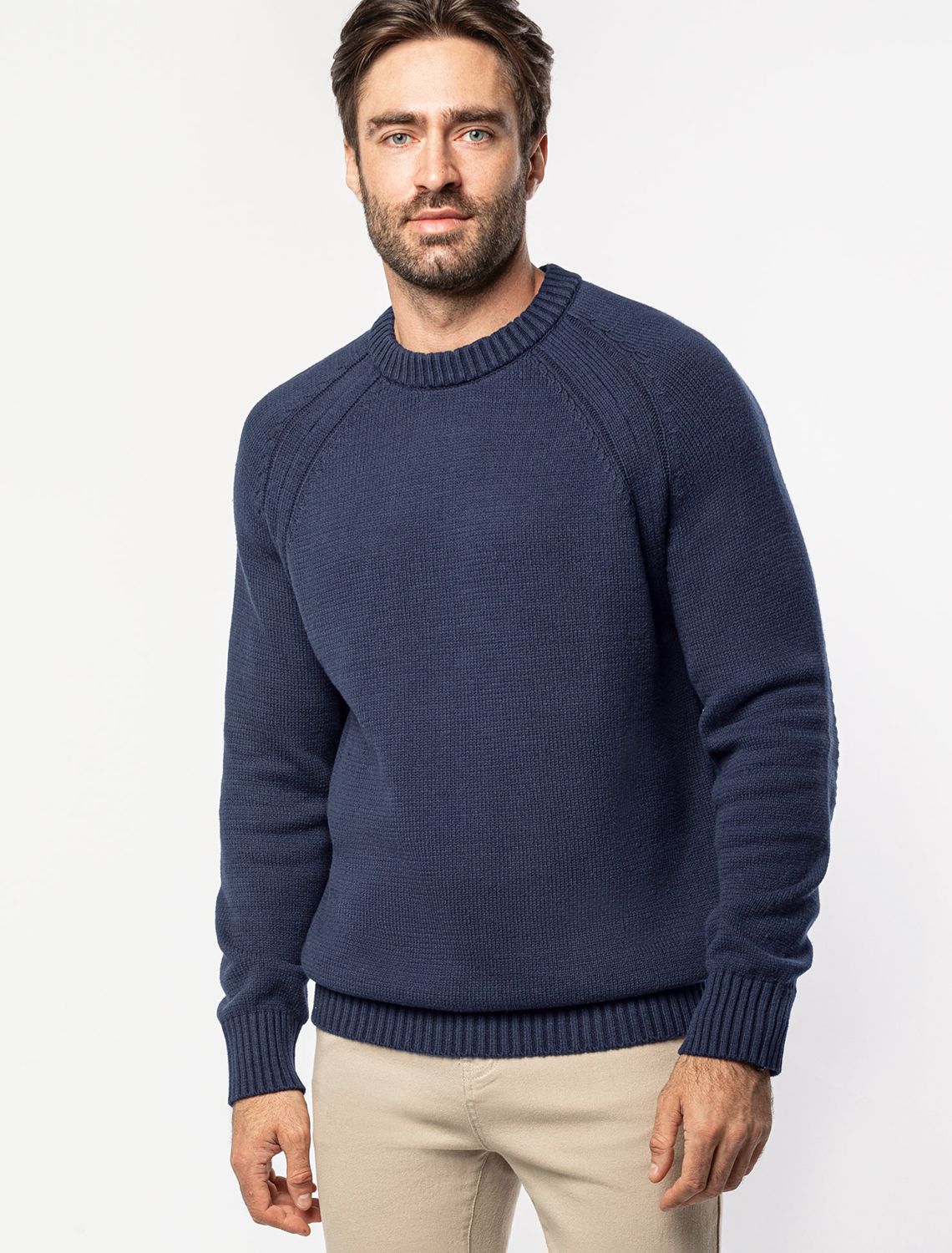 Джемпер из теплой и мягкой хлопковой пряжи с добавлением акрила