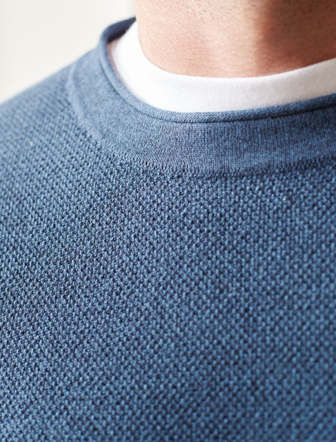 Джемпер фактурной вязки из хлопка с нейлоном