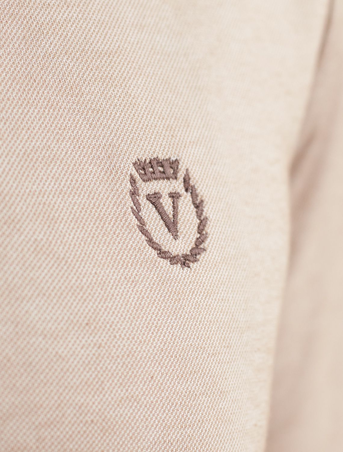 Джемпер хенли из полотна пике с меланжевым плетением с эластаном