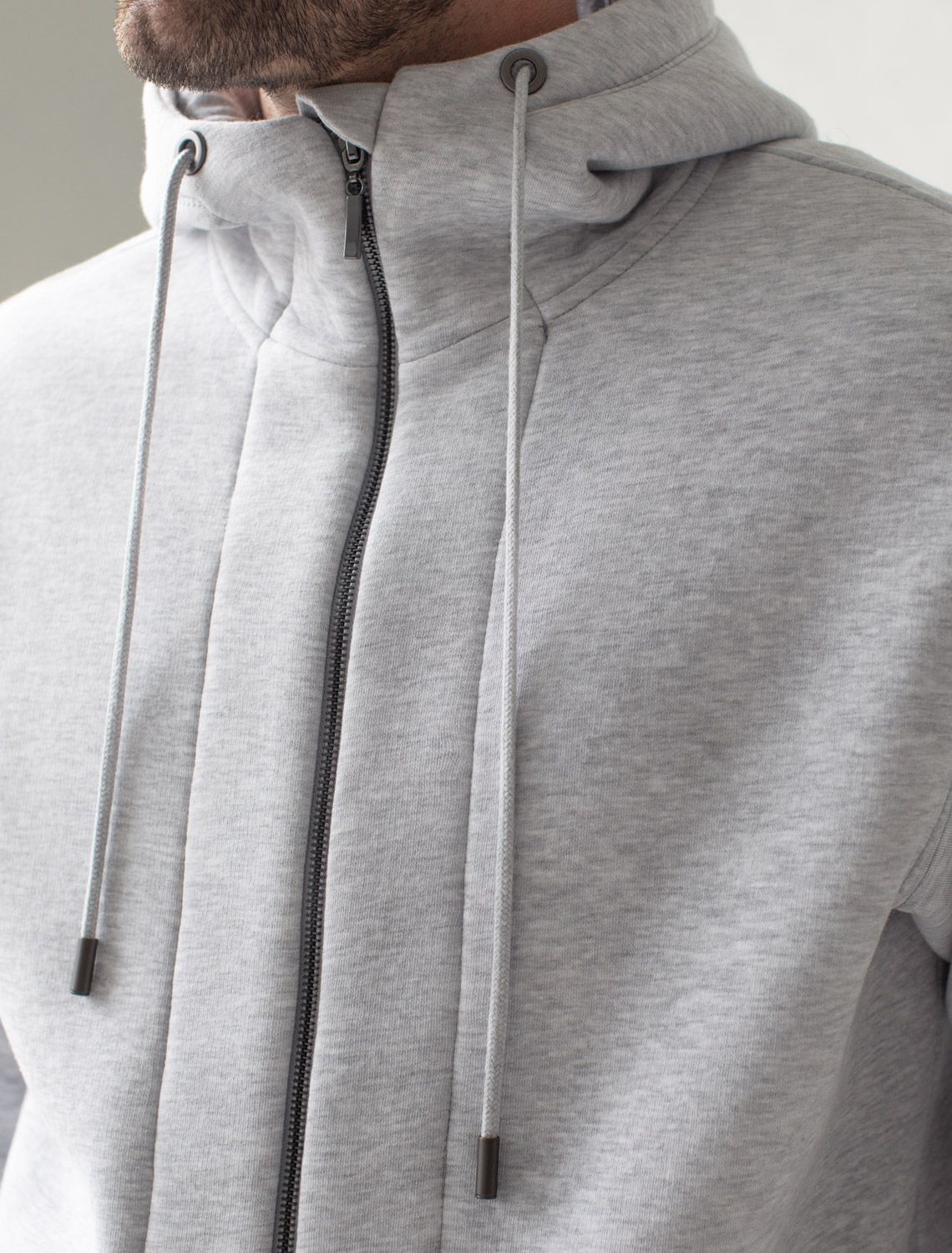 Худи на молнии из премиального футера трехнитки с начесом