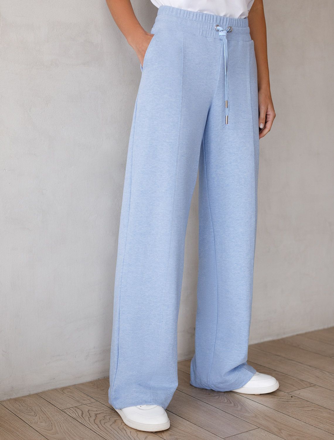 Брюки прямые из премиального футера двухнитки с эластаном