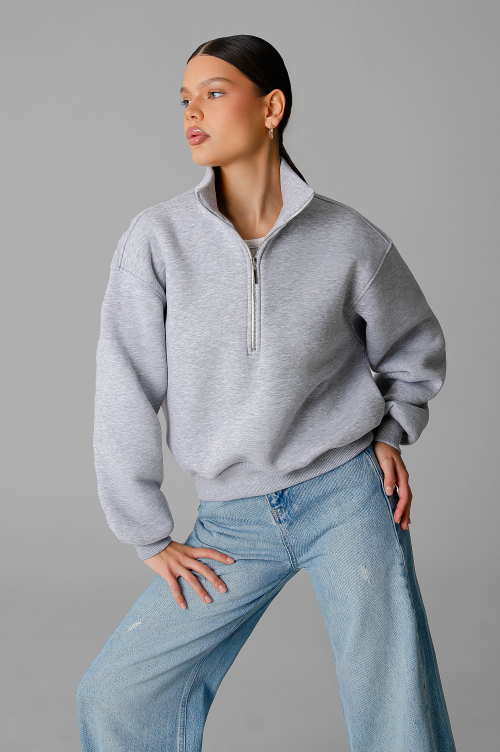 Арт. 1904 Свитшот женский с начесом полузамок 42-50 (5 шт)