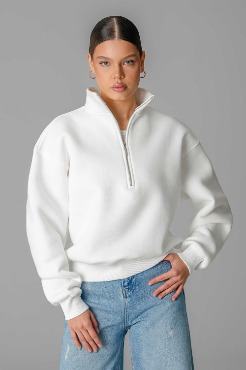 Арт. 1903 Свитшот женский с начесом полузамок 42-50 (5 шт)