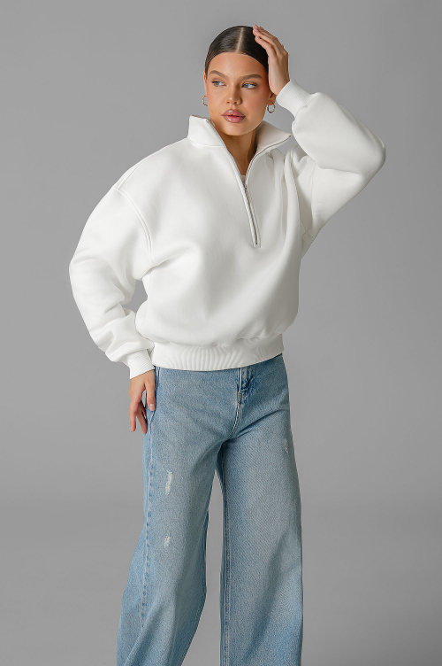 Арт. 1903 Свитшот женский с начесом полузамок 42-50 (5 шт)