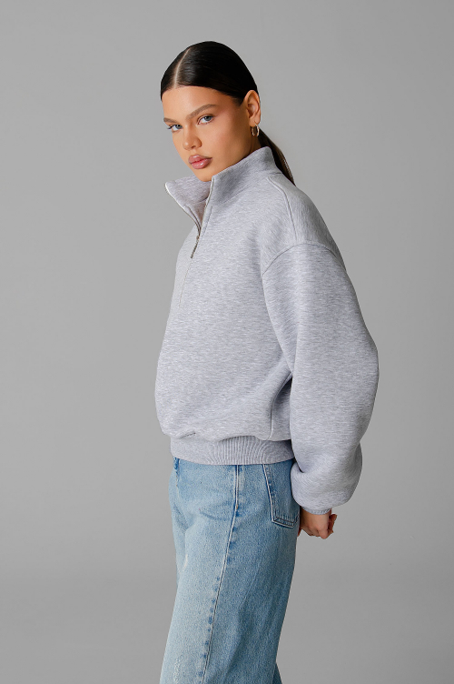 Арт. 1904 Свитшот женский с начесом полузамок 42-50 (5 шт)