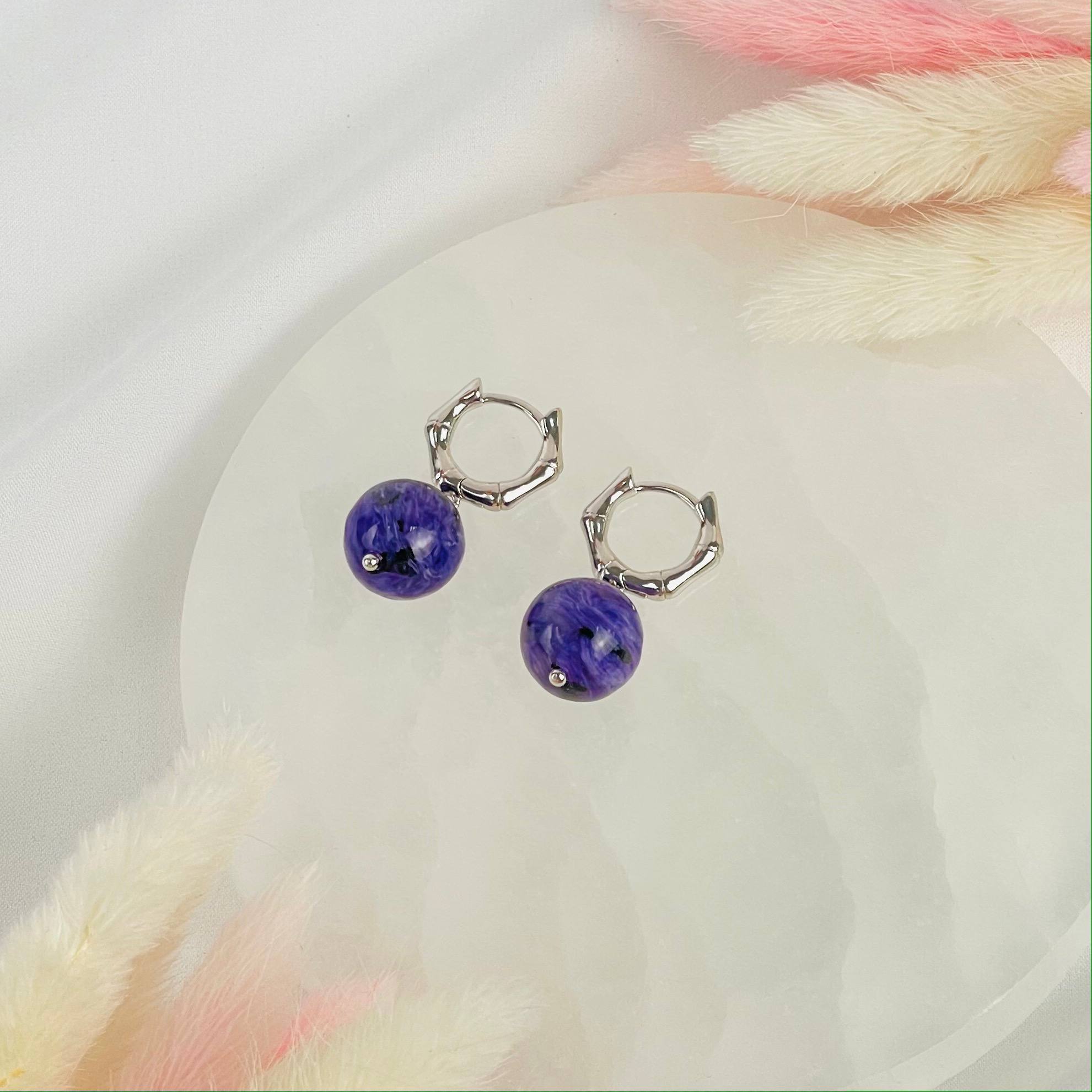 Радуга Самоцветов Серьги из Чароита