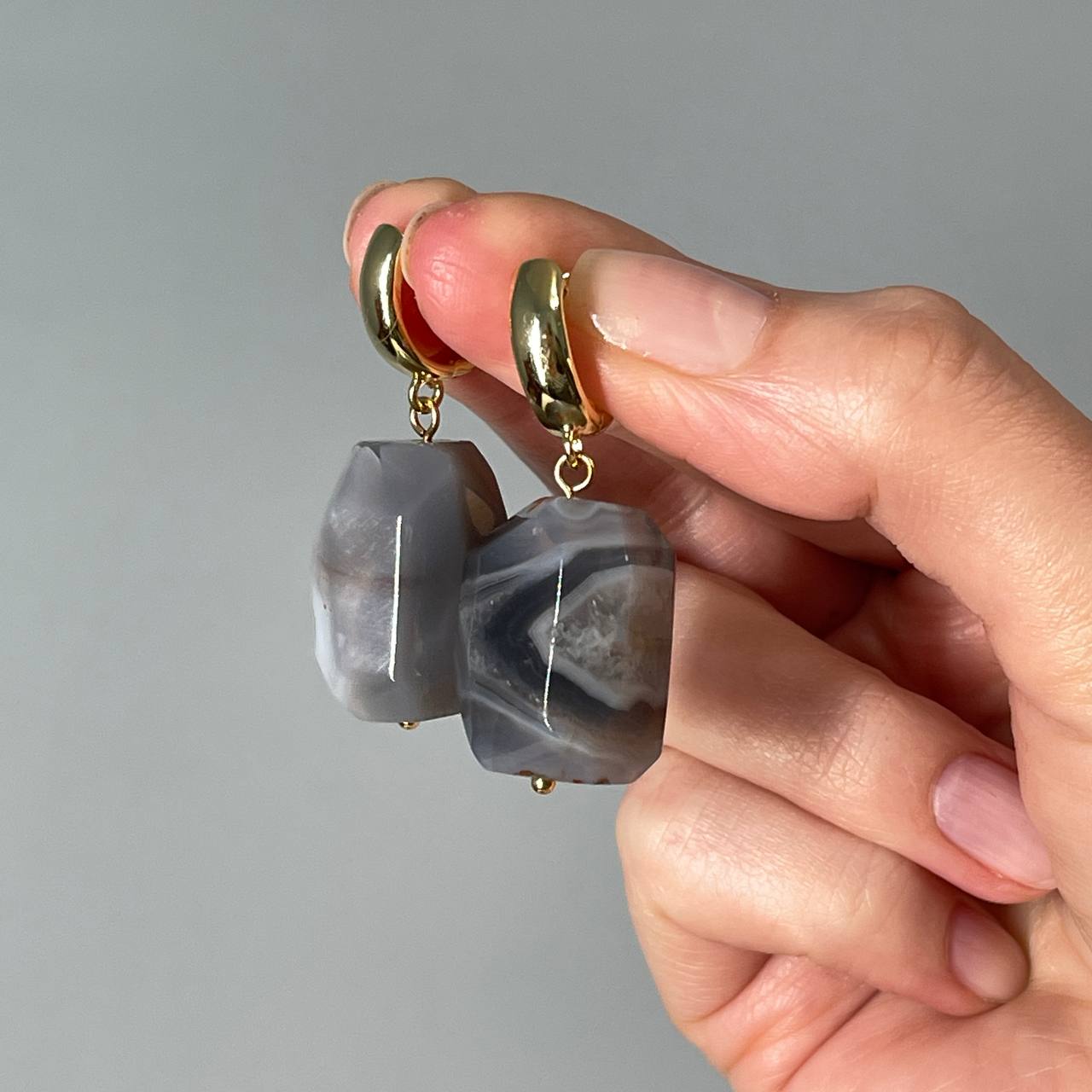 Радуга Самоцветов Серьги из ботсванского Агата