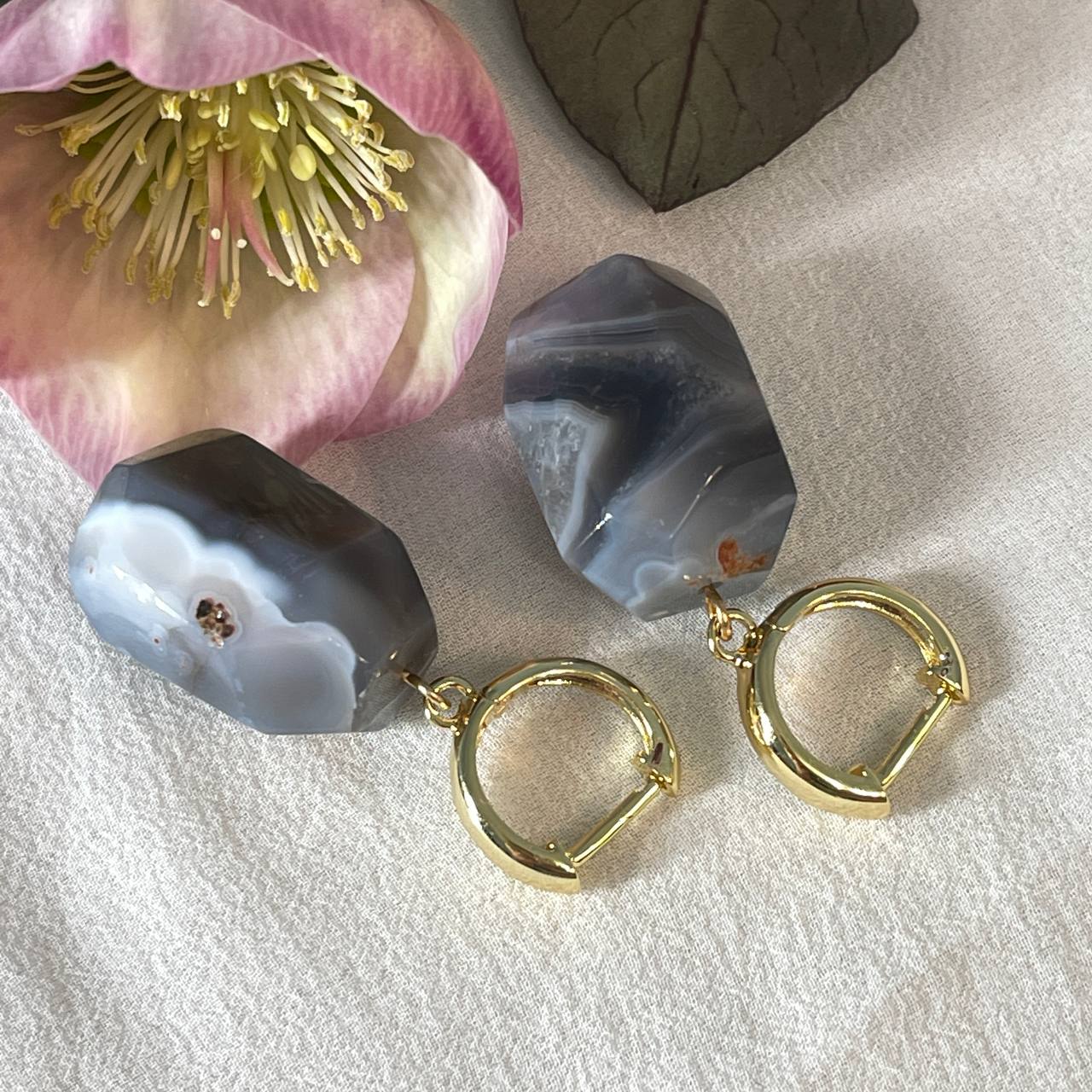 Радуга Самоцветов Серьги из ботсванского Агата