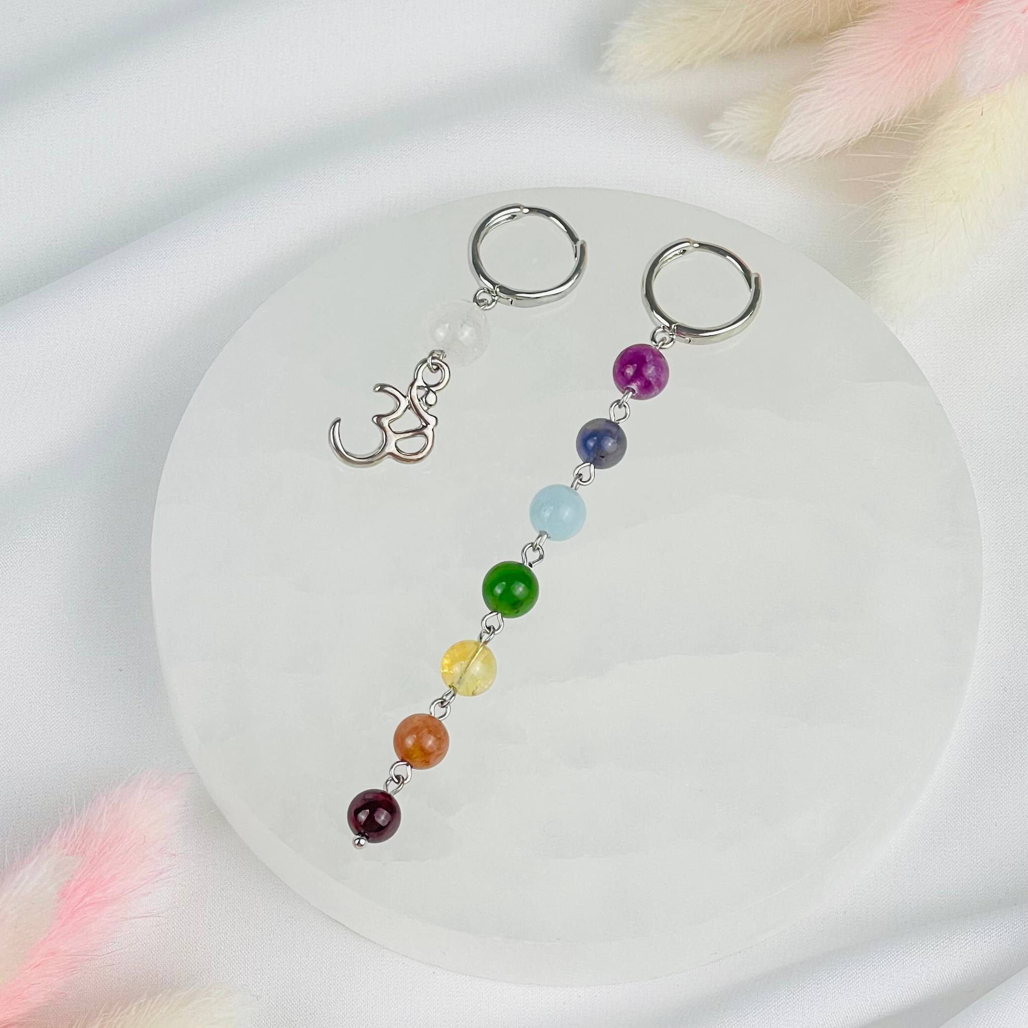 Радуга Самоцветов Серьги 7 чакр из Самоцветов