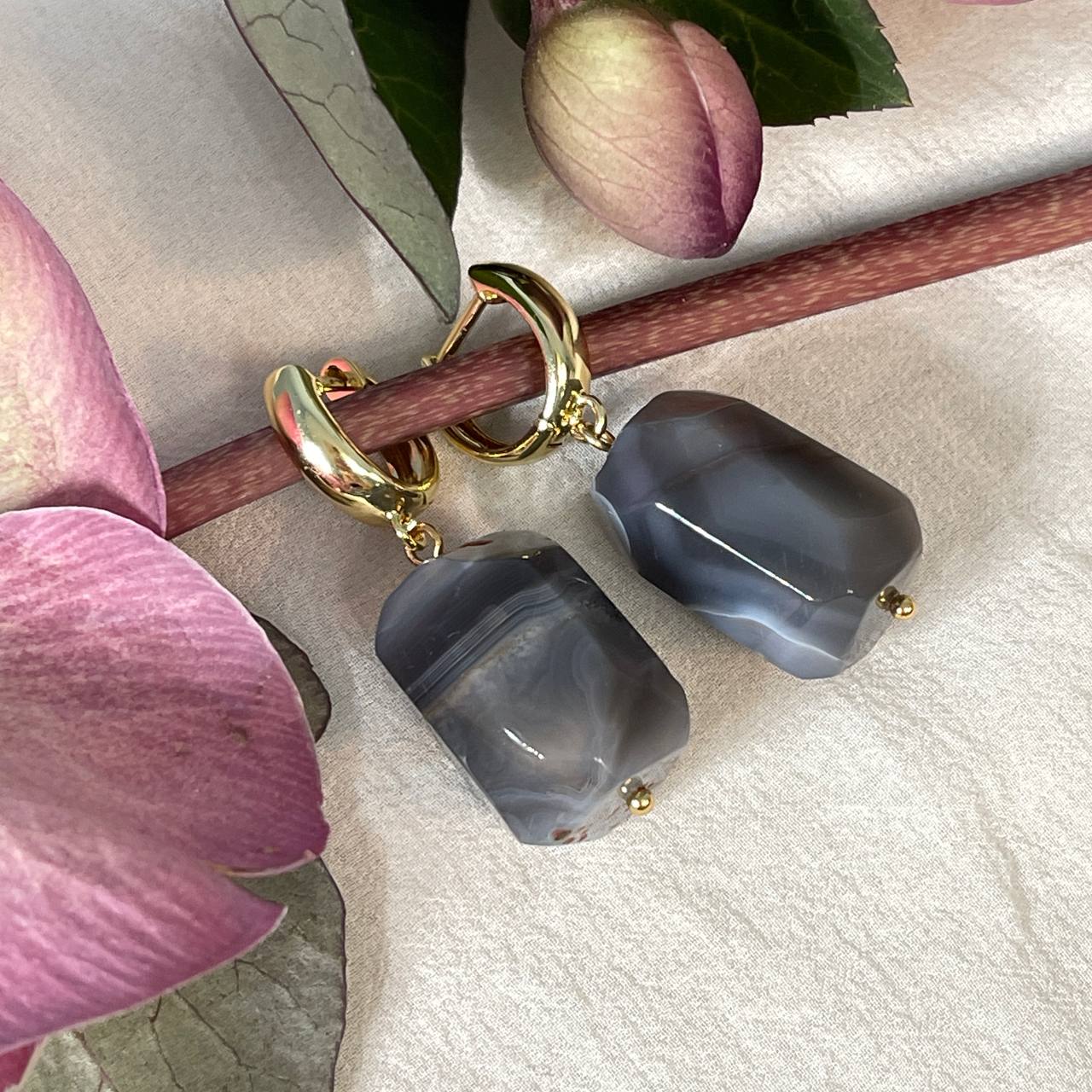 Радуга Самоцветов Серьги из ботсванского Агата