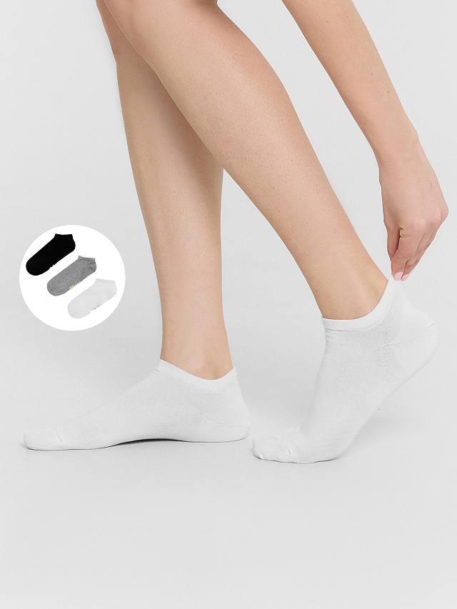 Носки женские короткие в наборе, 3 пары