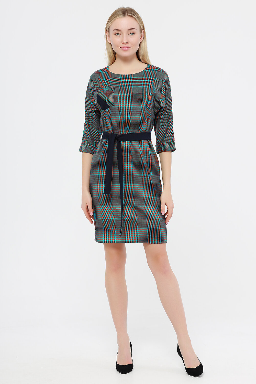 ст. цена2286руб.! VISERDI Платье 10162-бок 410980бирюзово-синий