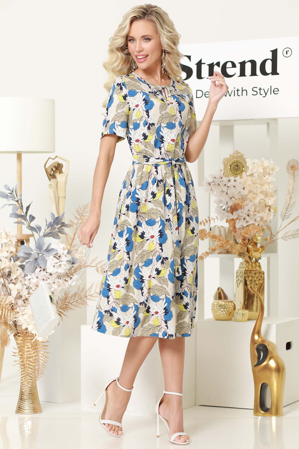 ст. цена2090руб.! DStrend Платье П-2983Серо-зелёный