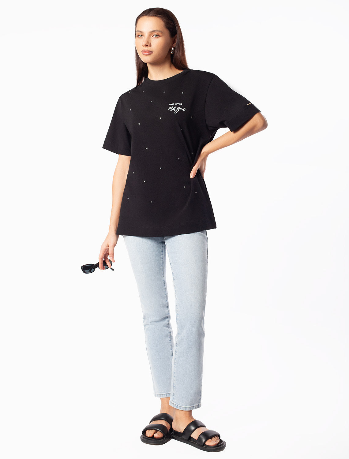 ст. цена1690руб.! VILATTE Футболка D49.978черный_own your magic