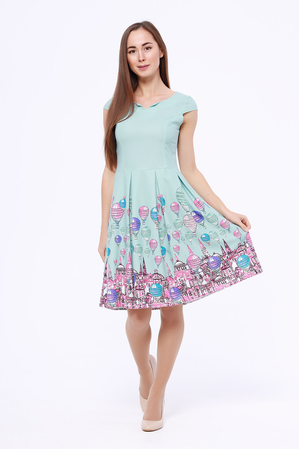 ст. цена1944руб.! VISERDI Платье 1944-вшр 459950Мятный/шарики