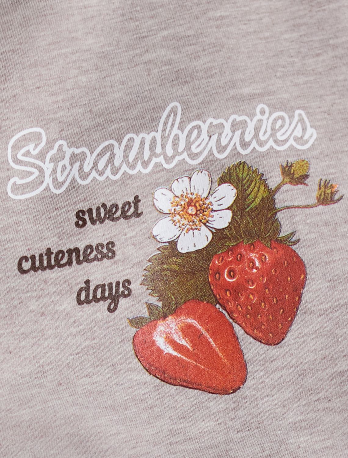 Ст.цена 1250р Футболка с принтом свободная эластичная из премиального хлопка D49.136 кофейный меланж_клубника