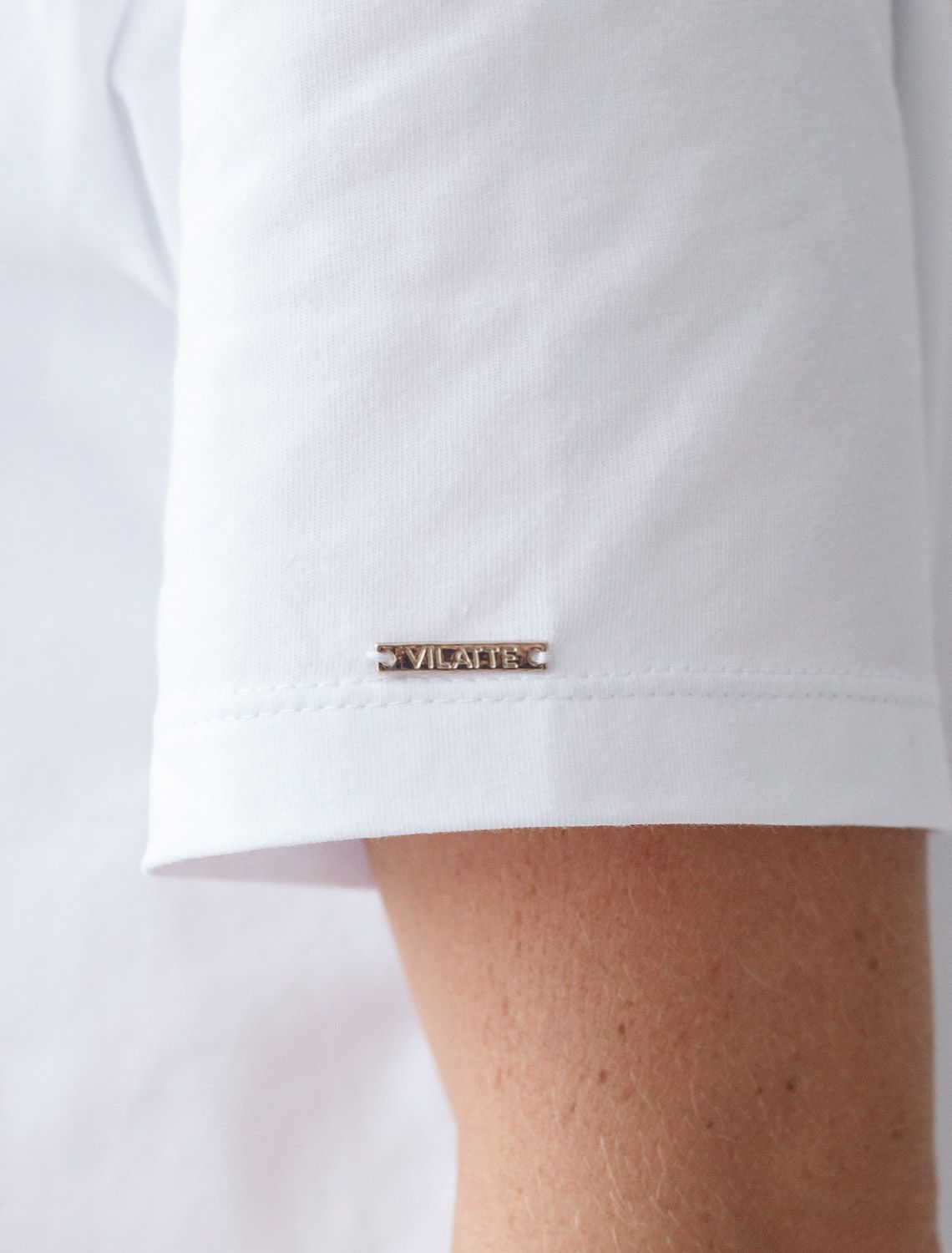 Ст.цена 1190р Футболка с принтом свободная эластичная из премиального хлопка D49.136 белый_not today