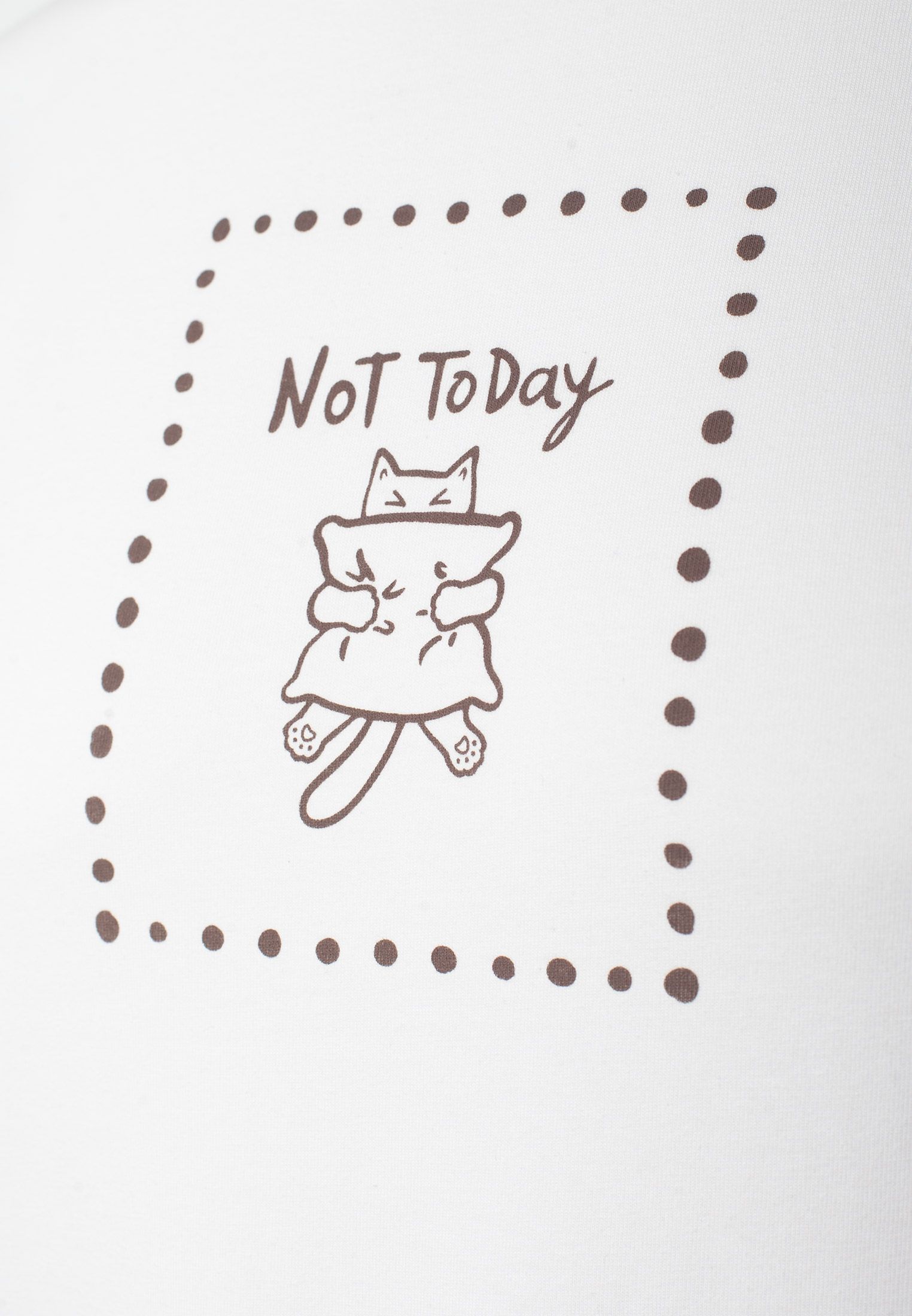 Ст.цена 1190р Футболка с принтом свободная эластичная из премиального хлопка D49.136 белый_not today