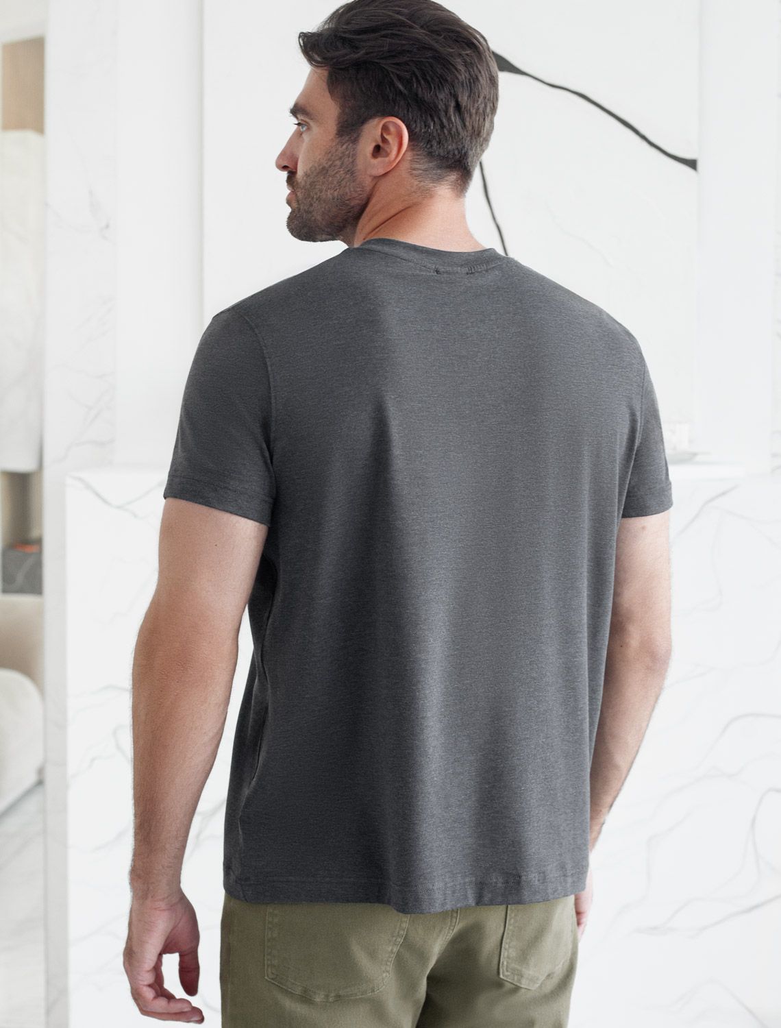 Ст.цена 1190р Футболка из премиального хлопка с авторским принтом U49.045 т.серый меланж_adventure