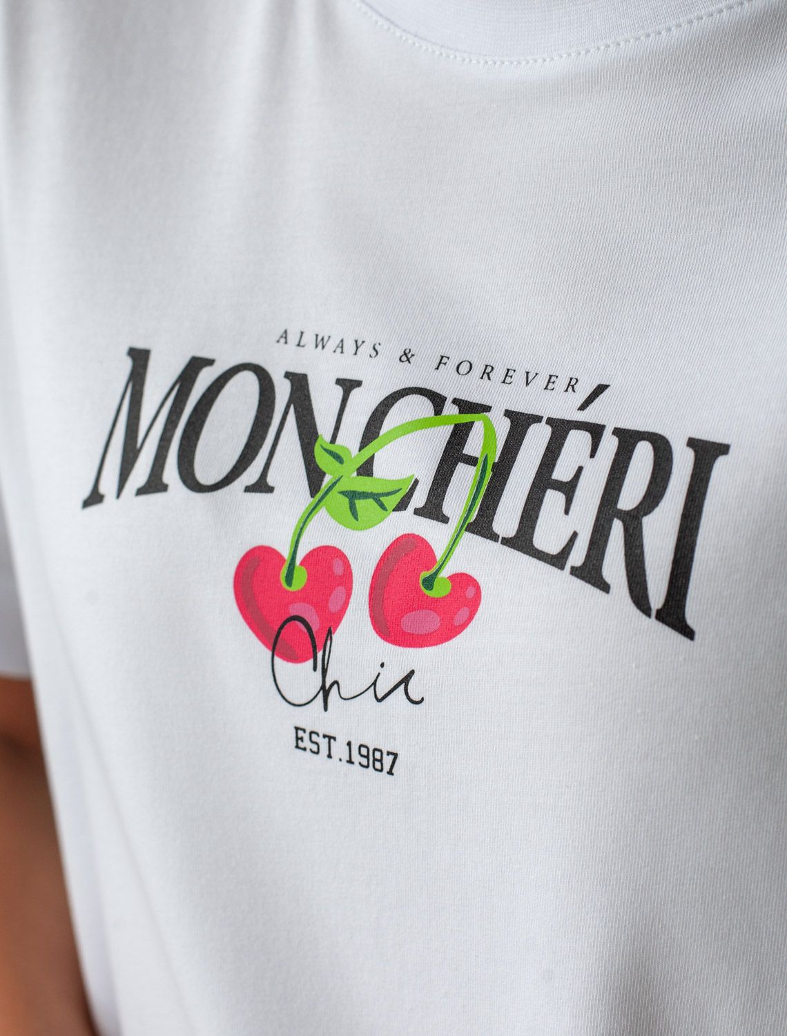 Ст.цена 1250р Футболка с принтом свободная эластичная из премиального хлопка D49.136 белый_moncheri