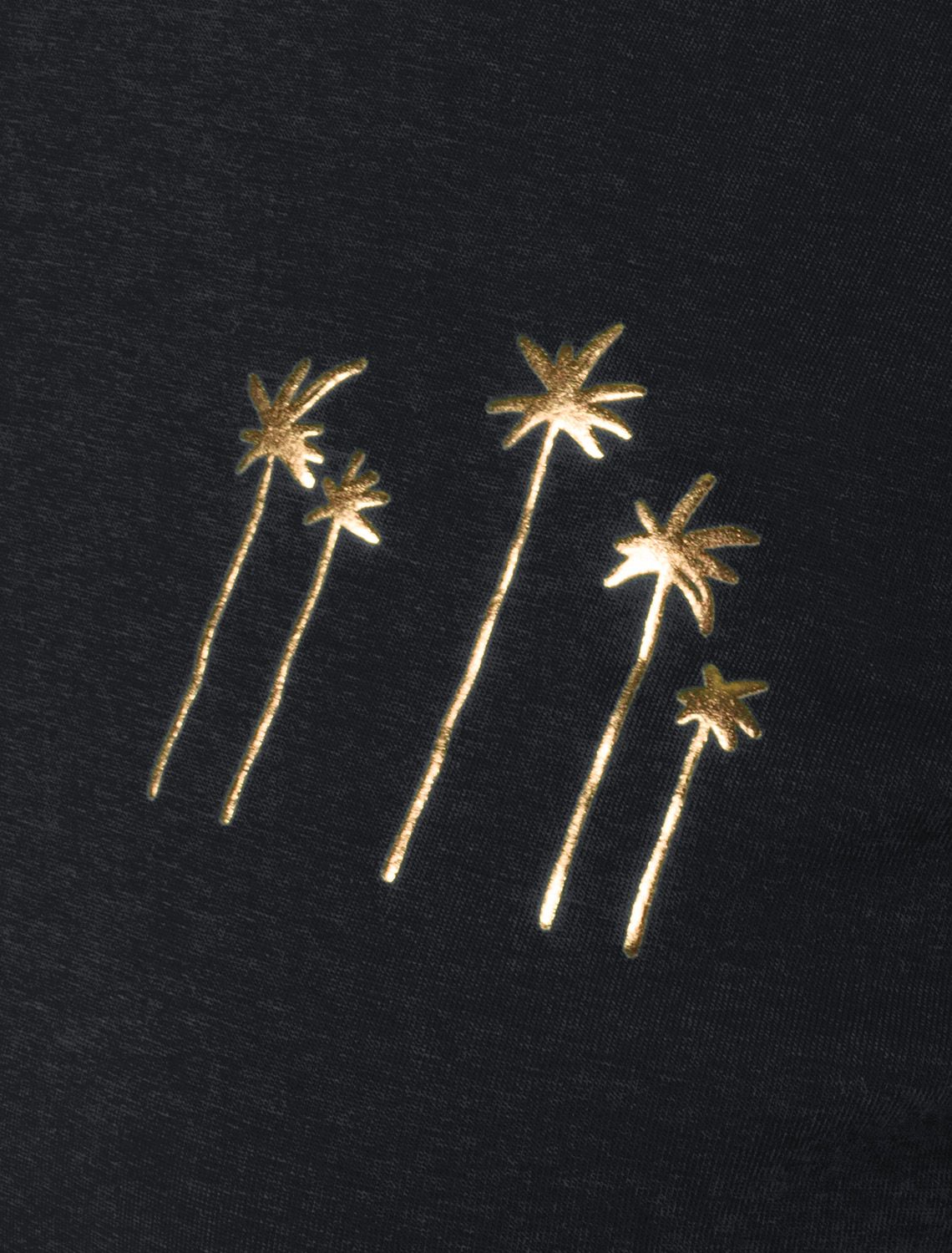 Ст.цена 1290р Футболка из премиального хлопка с авторским принтом D49.097 черный_пальмы