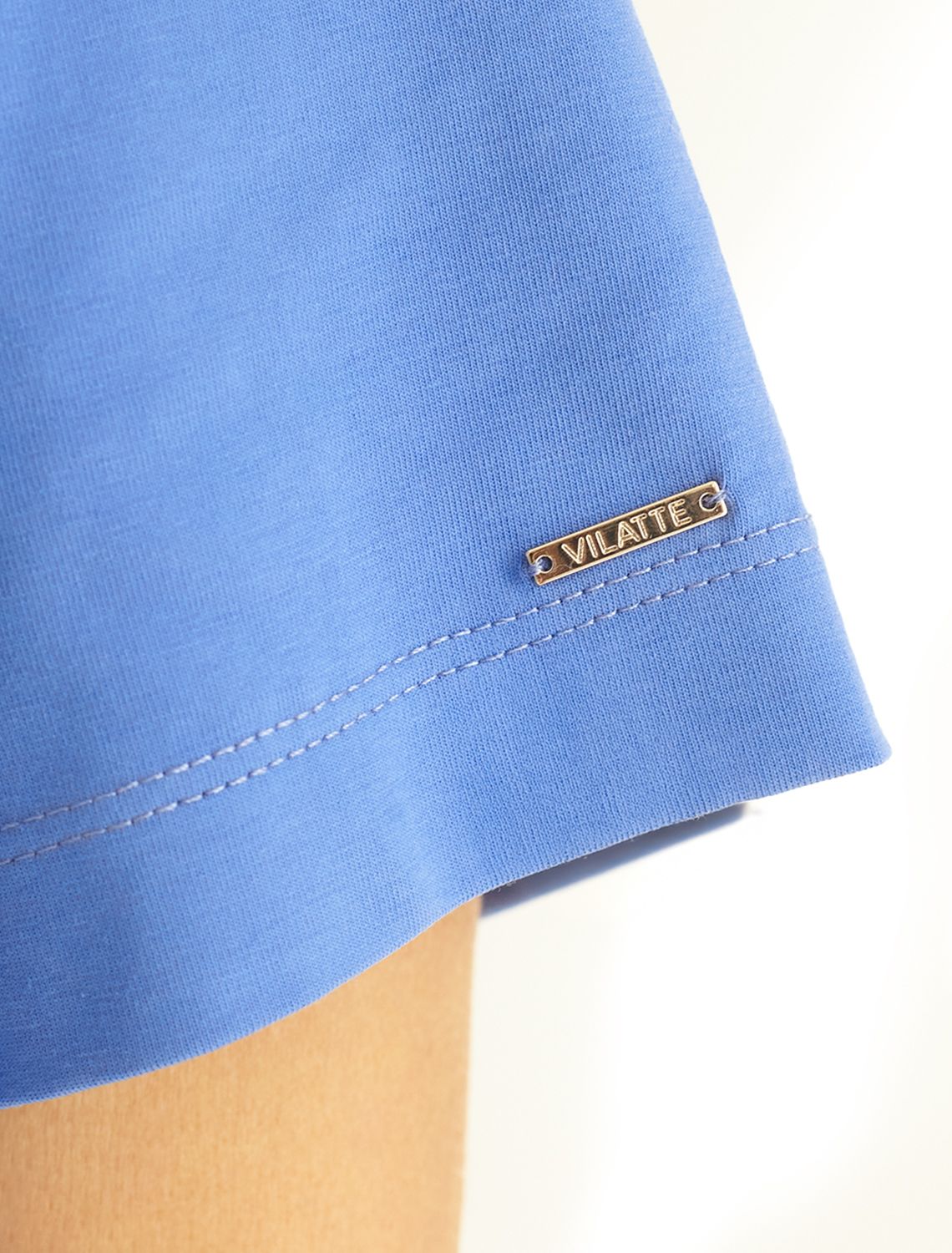 Ст.цена 1390р Футболка из премиального хлопка с авторским принтом D49.098 васильковый_фрукты