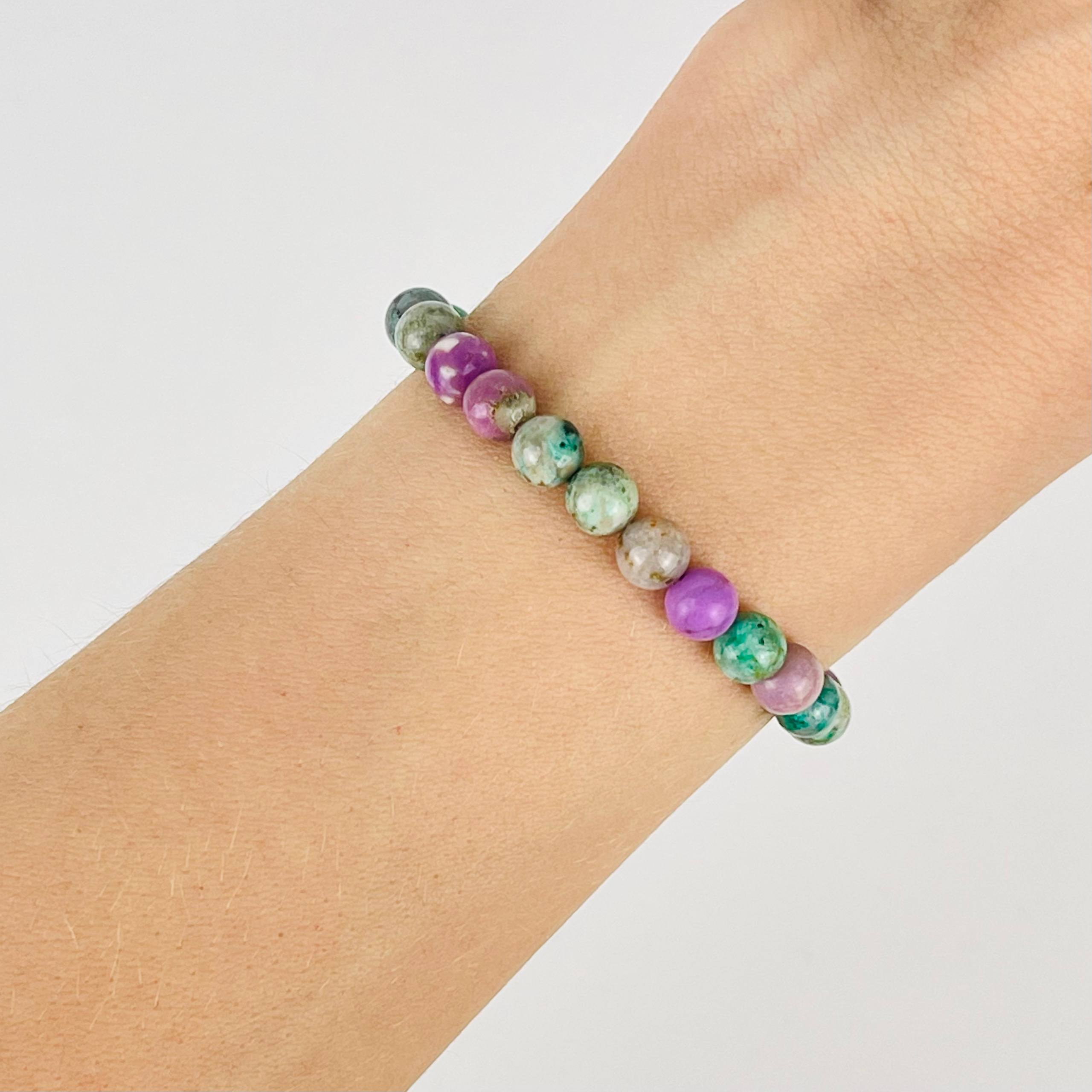 Радуга Самоцветов Браслет из Фосфосидерита и Варисцита