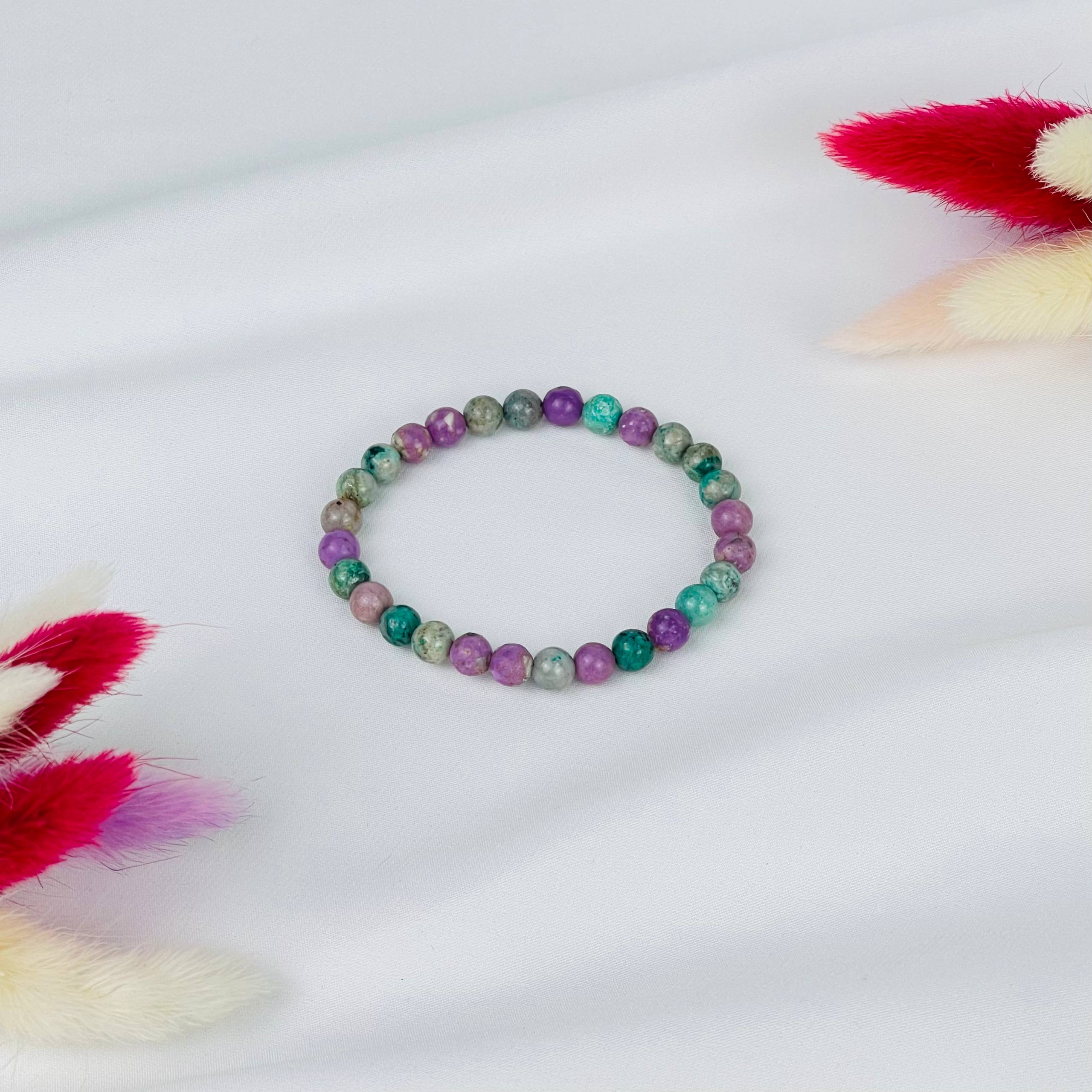 Радуга Самоцветов Браслет из Фосфосидерита и Варисцита