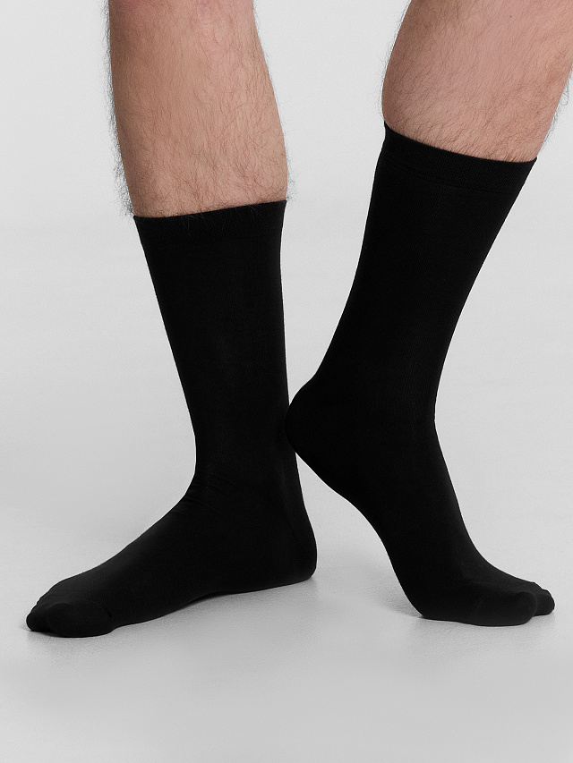 Носки мужские высокие черные с надписью