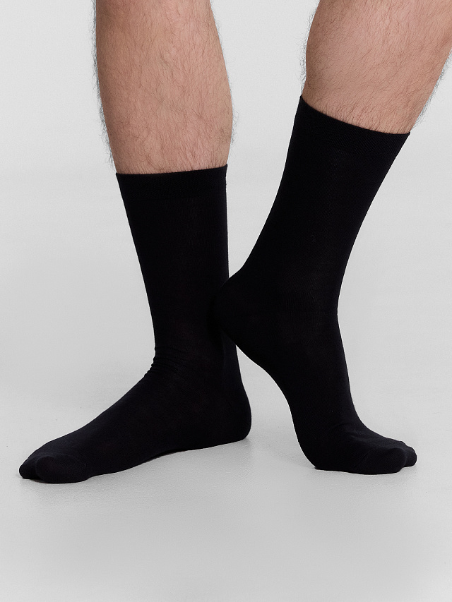 Носки мужские высокие черные с надписью