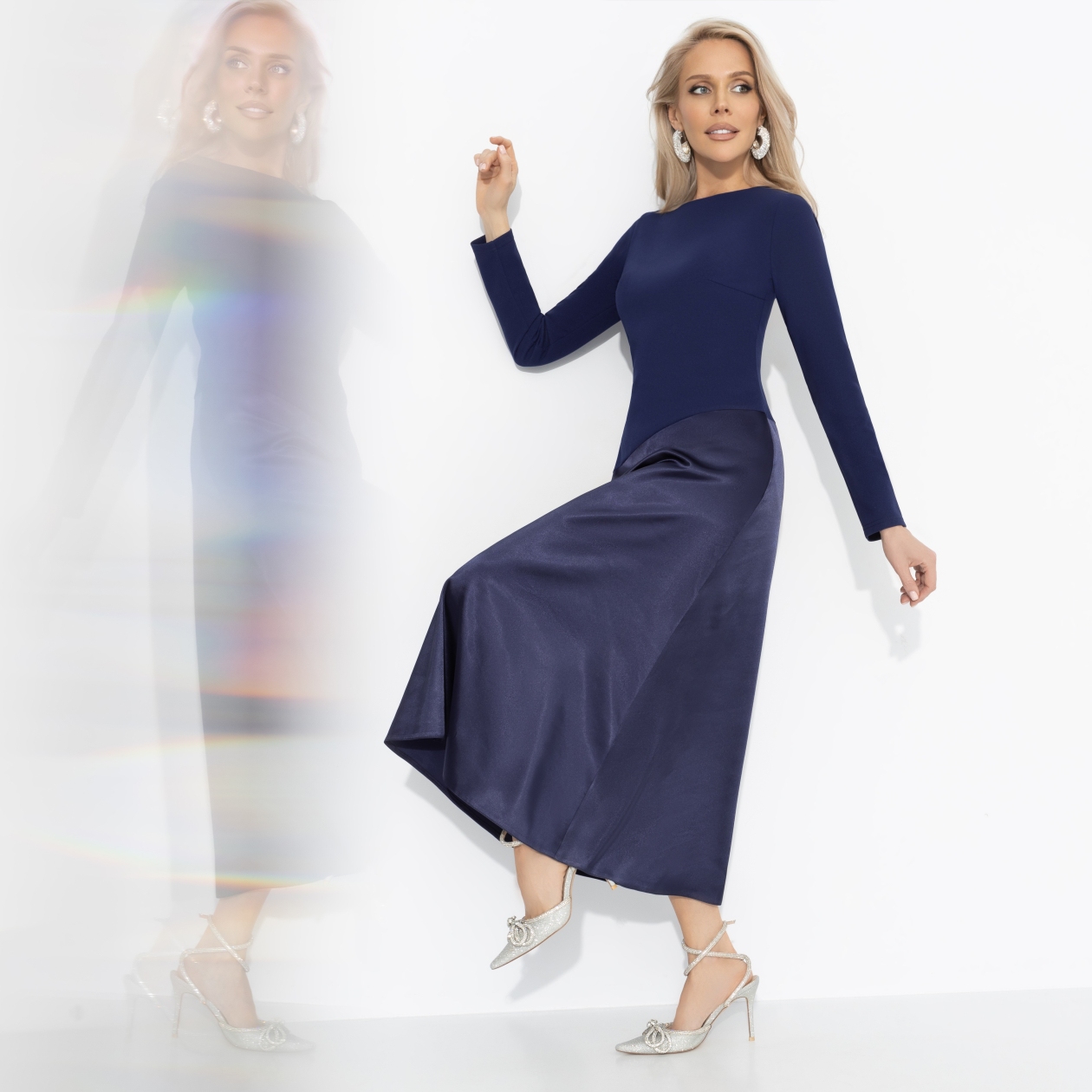 Платье комбинированное с шёлком, Нежная утонченность (моя мудрость)