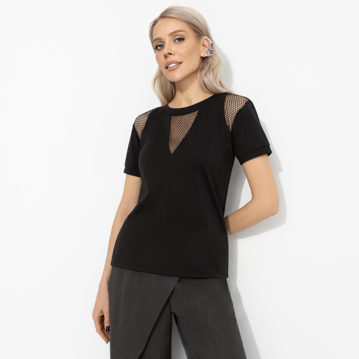 Футболка комбинированная с сеткой, Искра любви