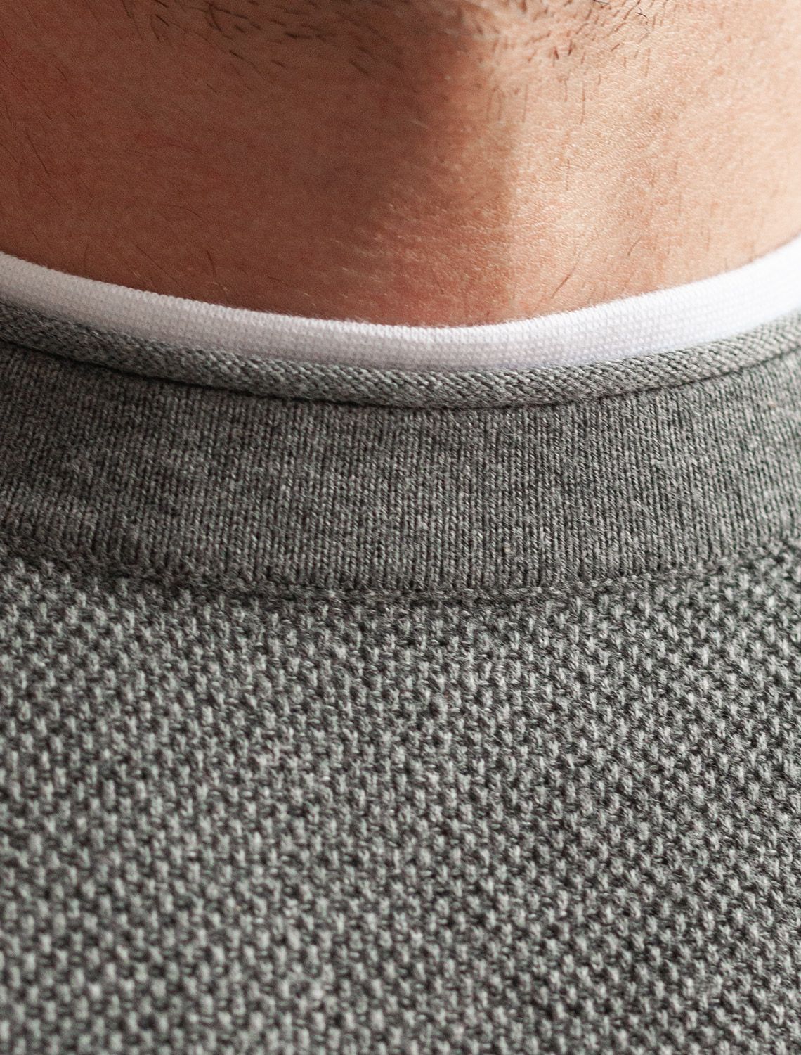 Джемпер фактурной вязки из хлопка с нейлоном