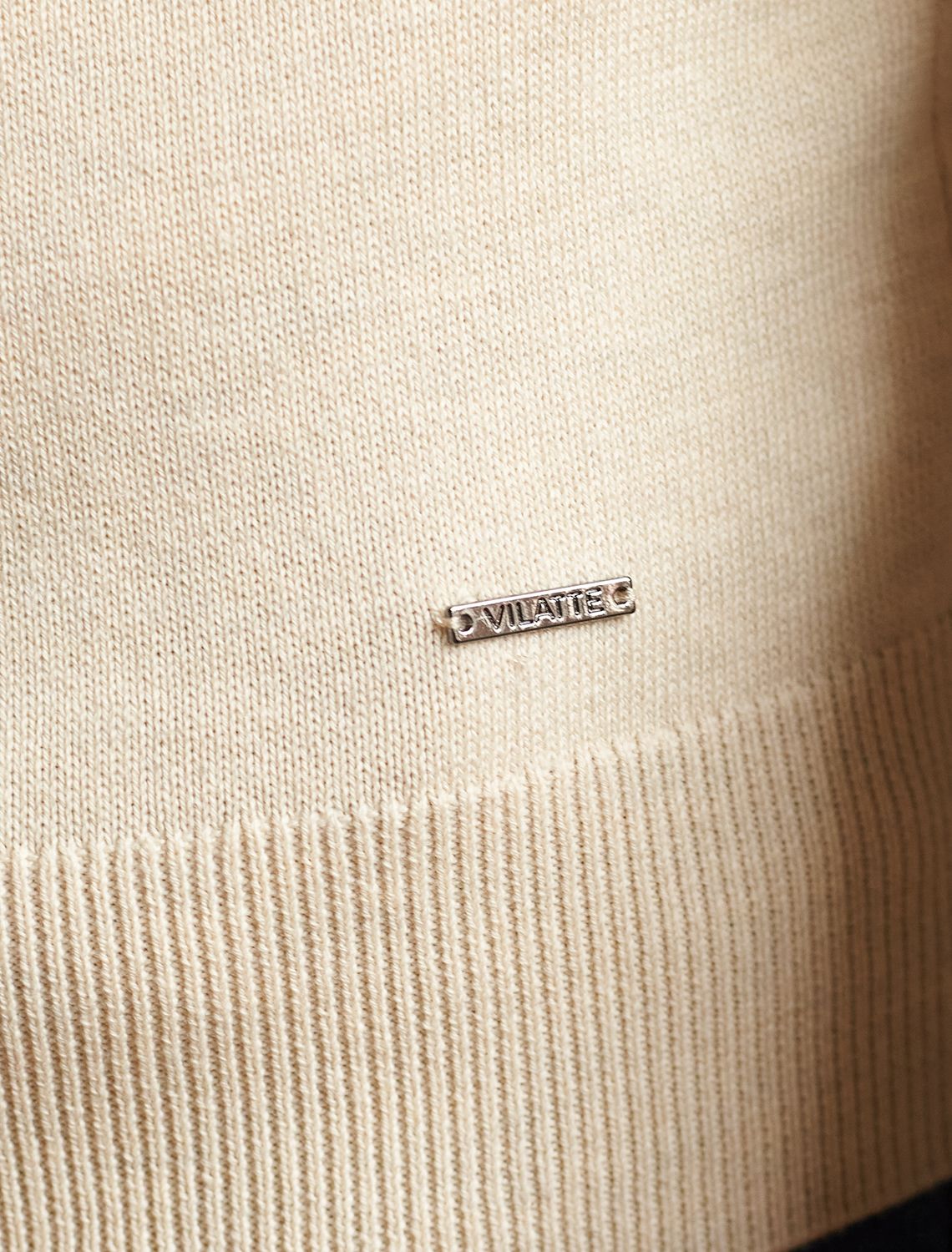 Джемпер с круглым воротом из хлопка с нейлоном