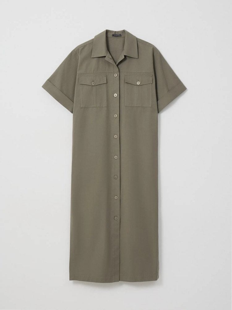 Платье рубашечного кроя ,
хлопок - 100% ,