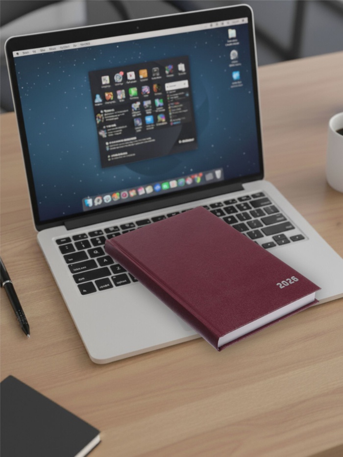 Ежедневник датированный Calligrata, А5, 2026, твёрдая обложка из бумвинила, 168 листов, бордовый