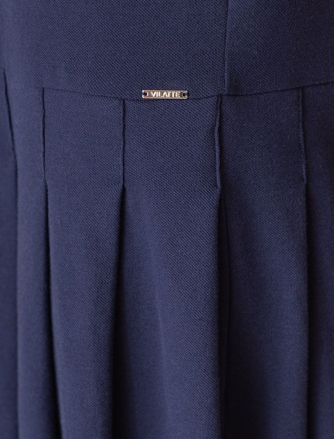 Платье-поло из фактурного трикотажа D42.099 т.синий