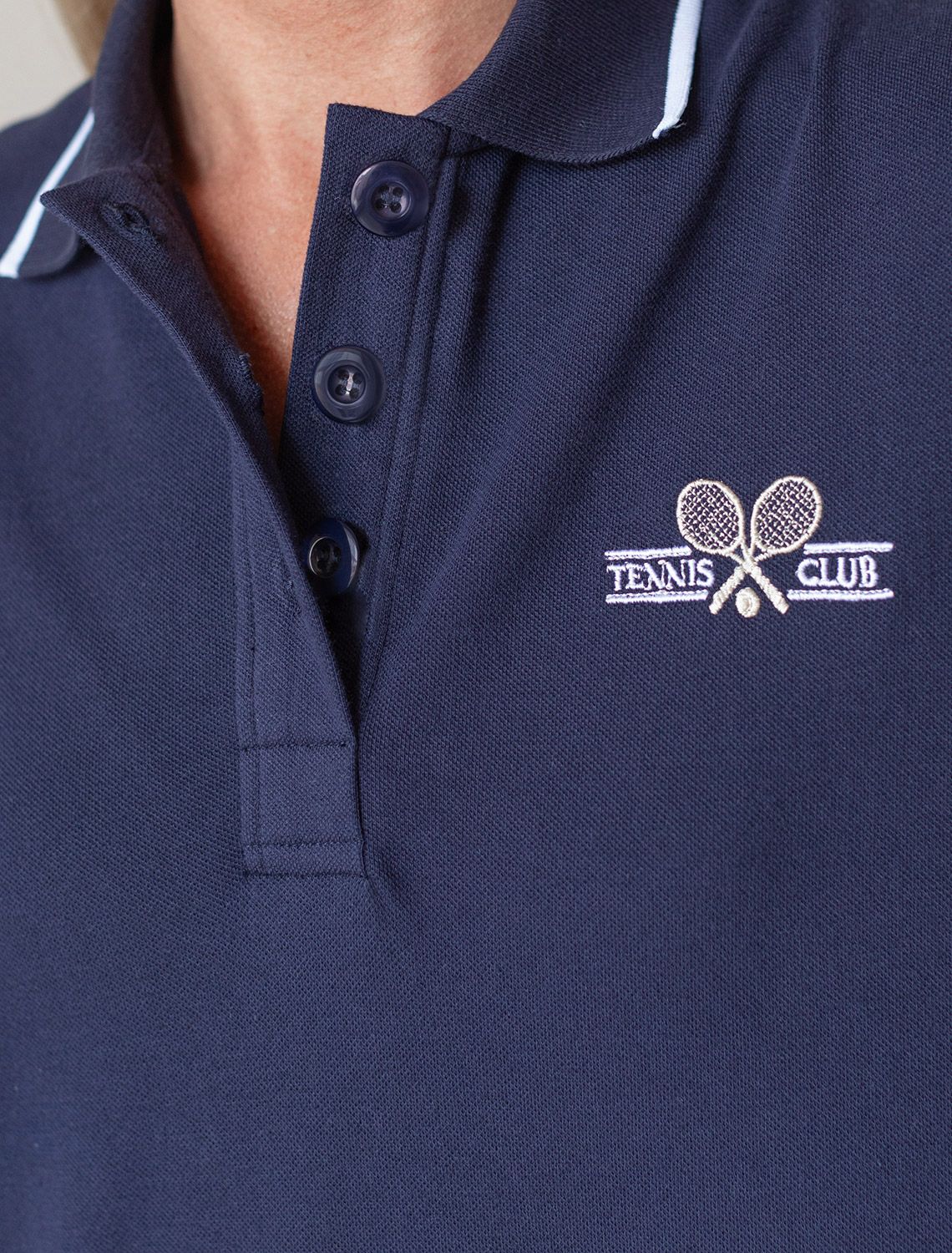 Платье-поло из фактурного трикотажа D42.099 т.синий