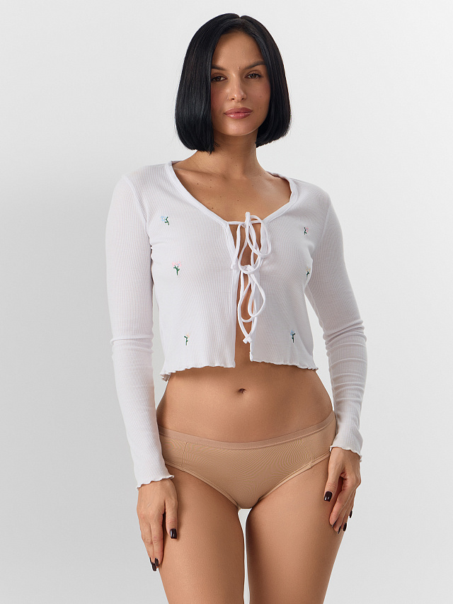 Трусы женские слипы в бежевом оттенке